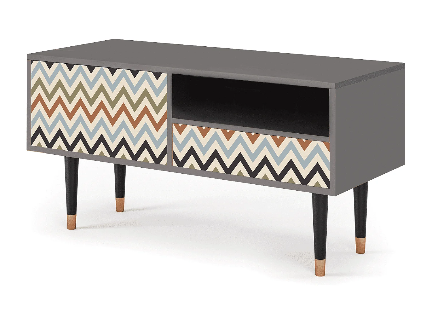 TV-Möbel - 115х59х48 cm - T3 - Bright Ripple, Grau