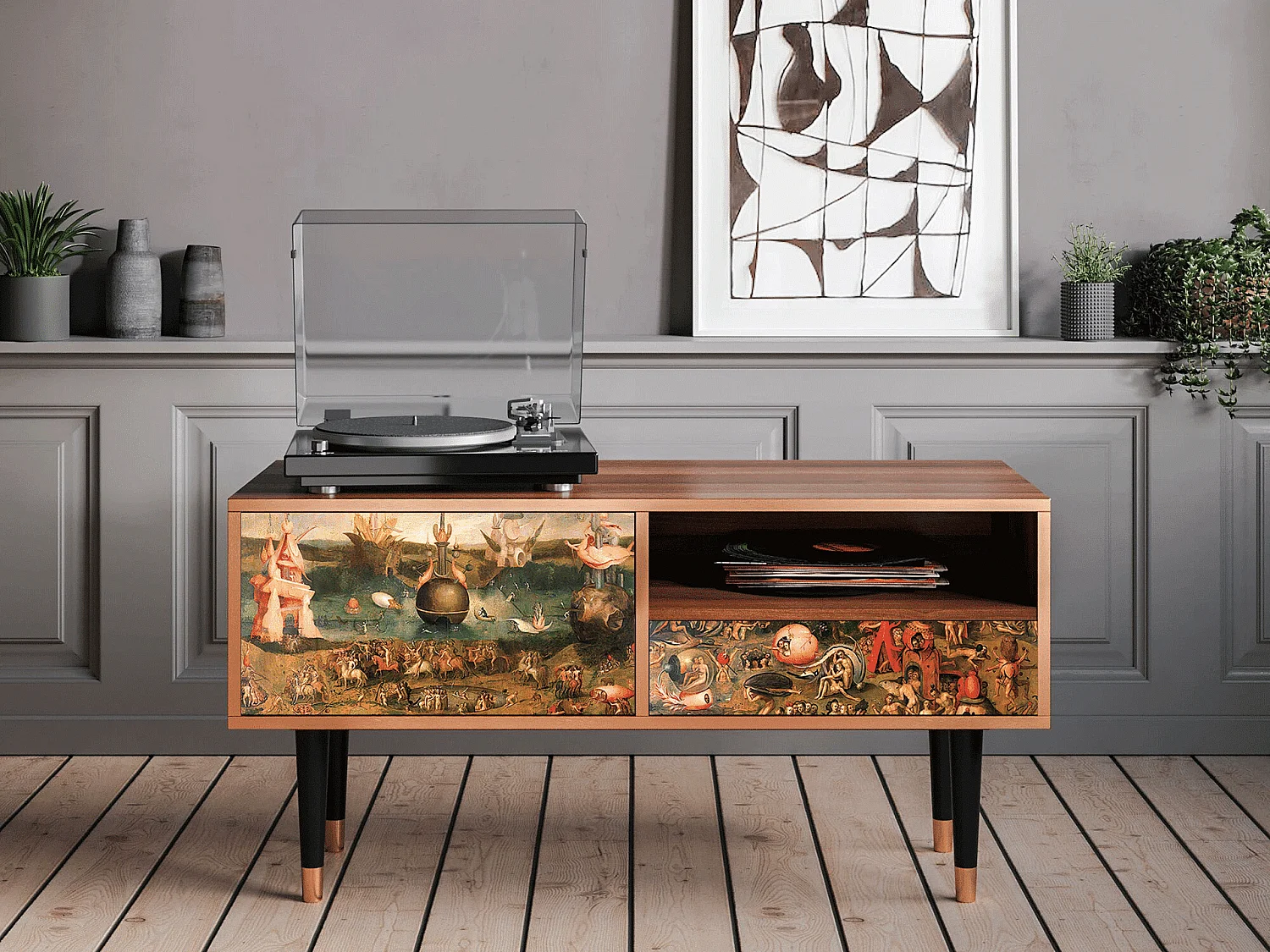 TV-Möbel - 115х59х48 cm - T3 - Garden of Delights , Walnuss