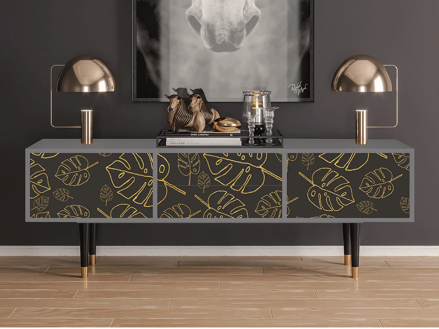 TV-Möbel - 170х59х48 cm - T4 - Fall Of The Leaves, Grau