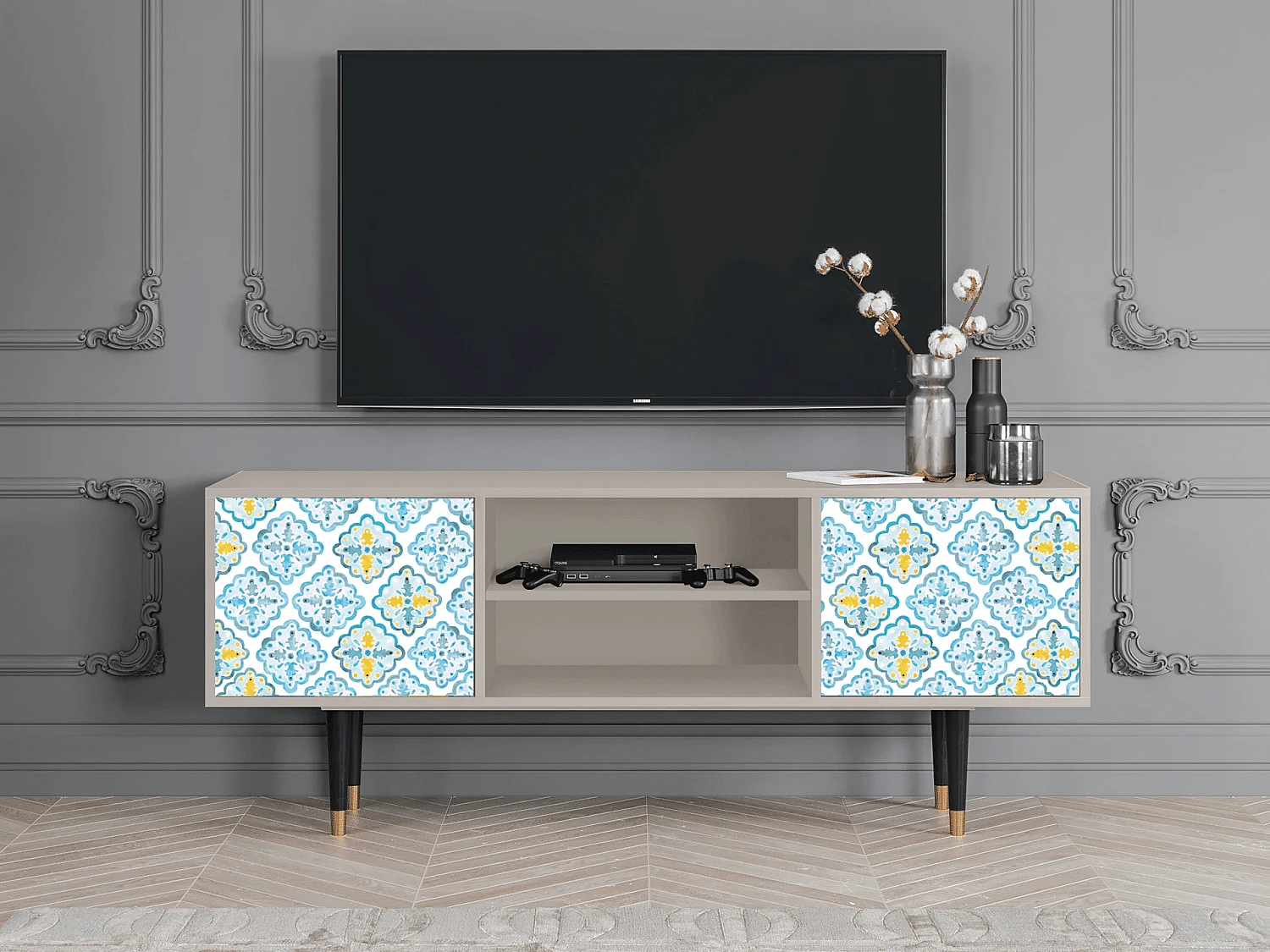 Mobile TV - 170х69х48 cm - T2 - Portugese tiles, Sabbia