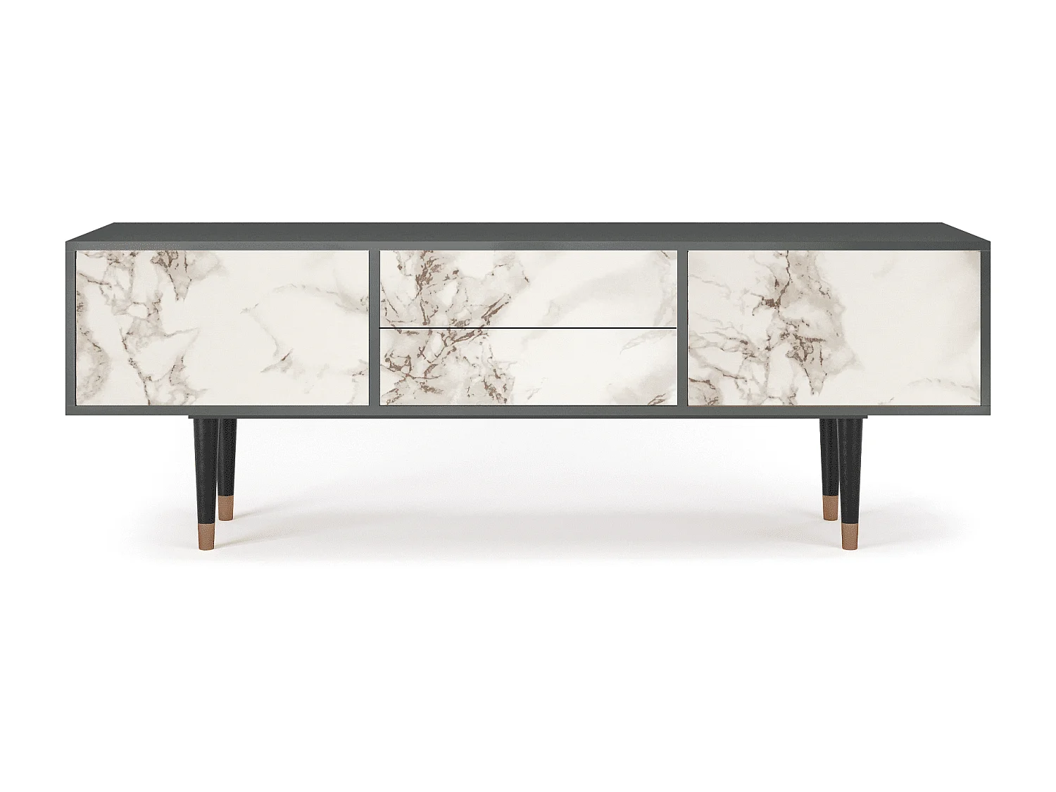 Meuble TV - 170х59х48 cm - T4 - Milk Marble, Anthracite