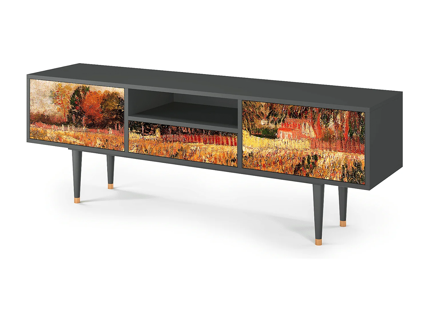 Szafka RTV - 170х59х41 cm - T6 - The Banks, Antracyt