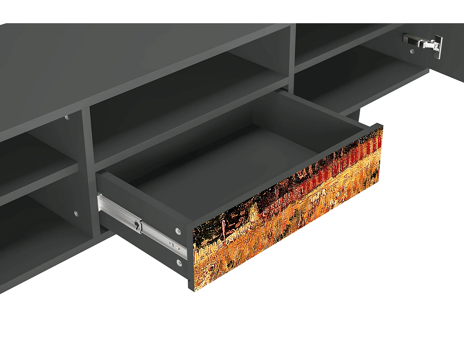 Szafka RTV - 170х59х41 cm - T6 - The Banks, Antracyt