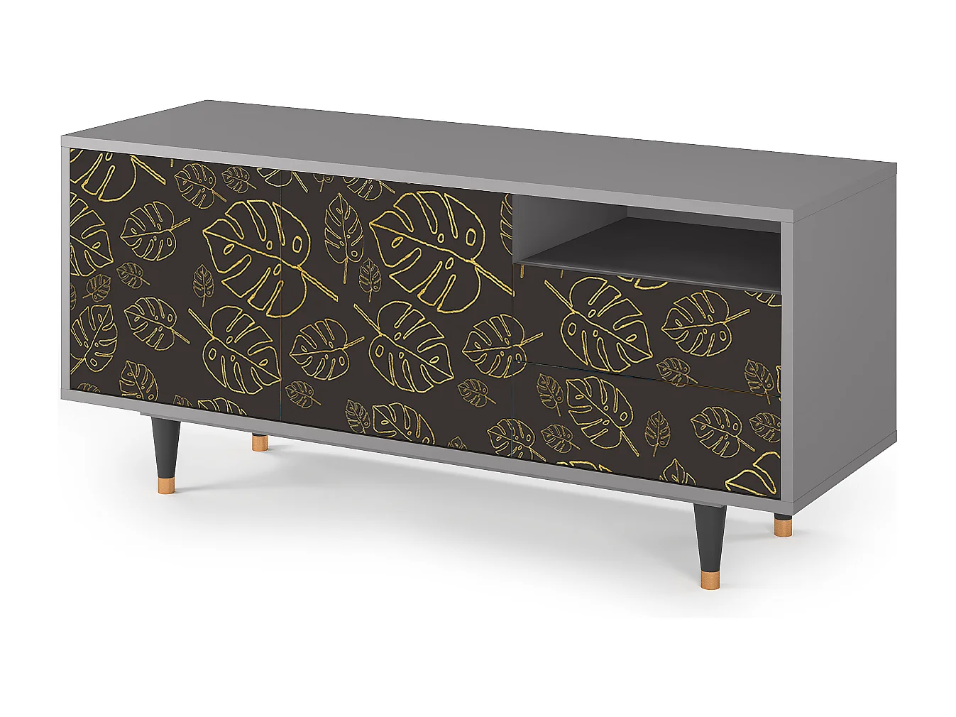 Mueble de TV - 125х56х41 cm - T7 - Fall Of The Leaves, Gris