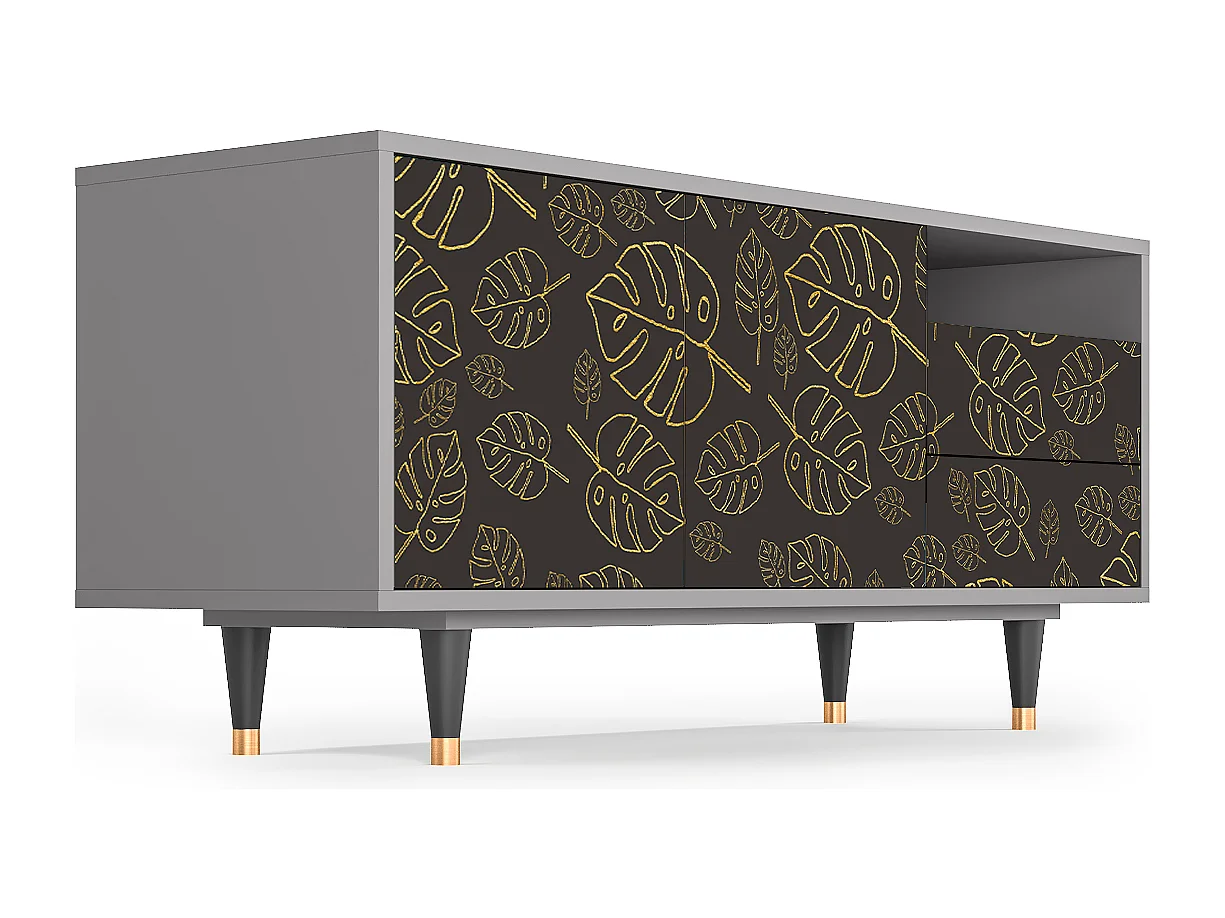 Mueble de TV - 125х56х41 cm - T7 - Fall Of The Leaves, Gris