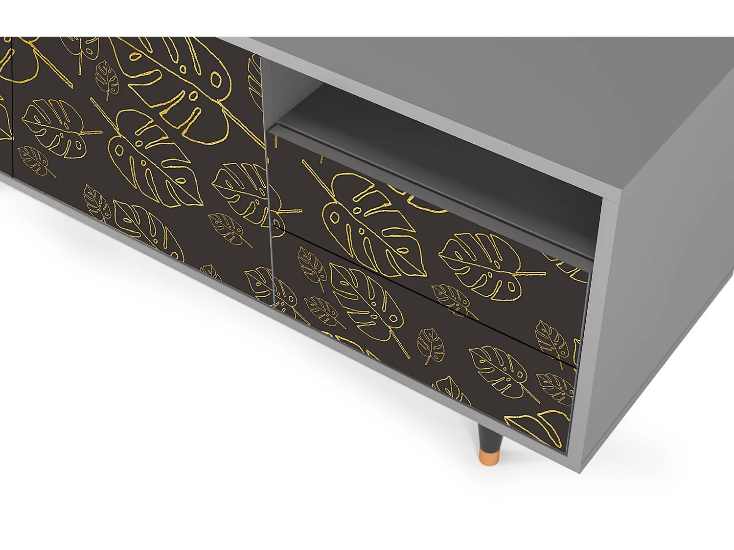 Mueble de TV - 125х56х41 cm - T7 - Fall Of The Leaves, Gris