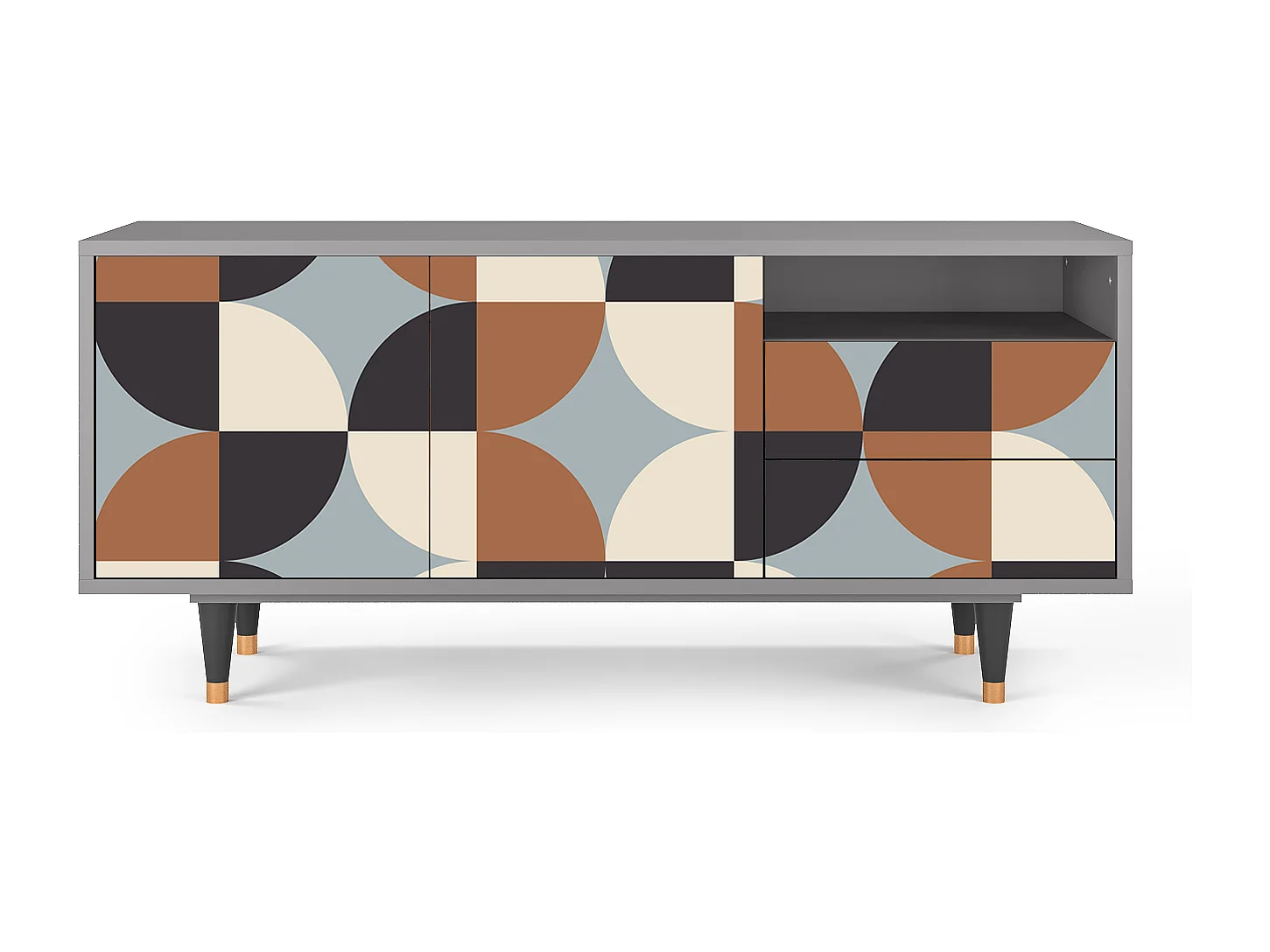 Mueble de TV - 125х56х41 cm - T7 - Brown Sensation, Gris