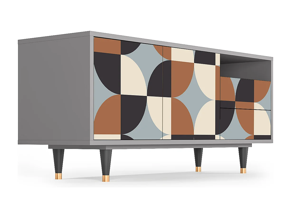 Mueble de TV - 125х56х41 cm - T7 - Brown Sensation, Gris