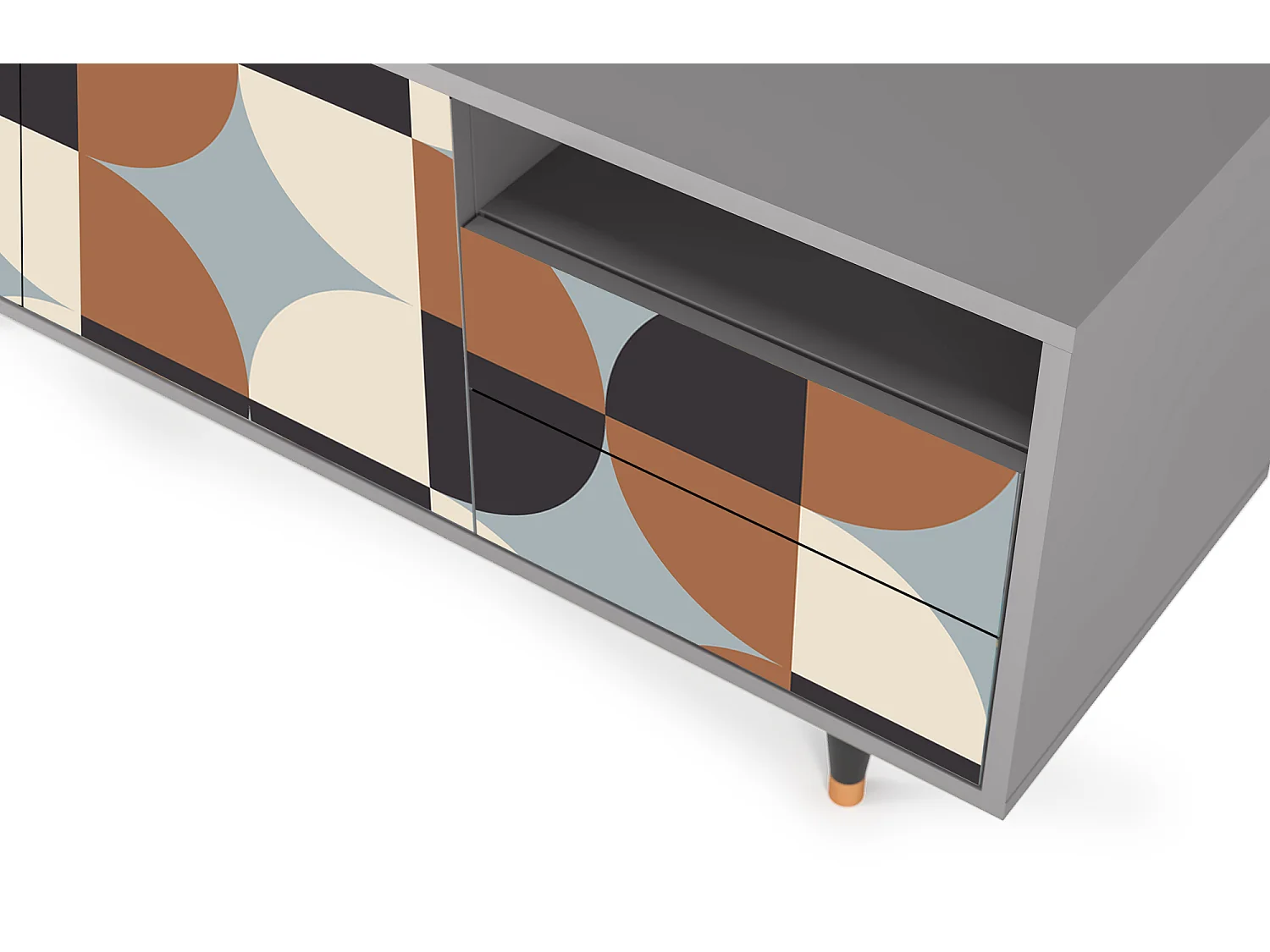 Mueble de TV - 125х56х41 cm - T7 - Brown Sensation, Gris