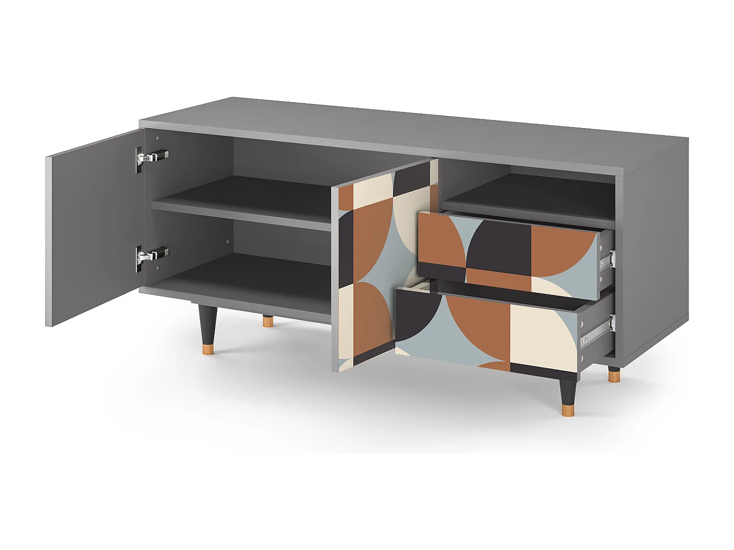 Mueble de TV - 125х56х41 cm - T7 - Brown Sensation, Gris