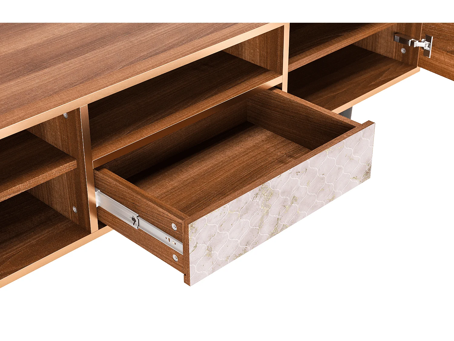 Meuble TV - 170х59х41 cm - T6 - Dirty Roses, Noyer