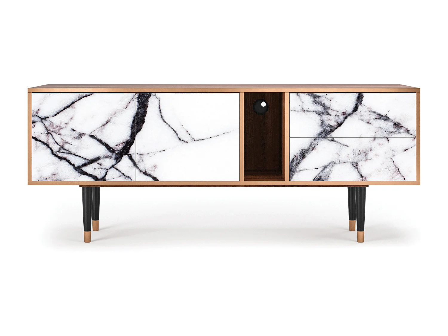 Szafka RTV - 170х69х48 cm - T1 - Raven Marble, Orzech