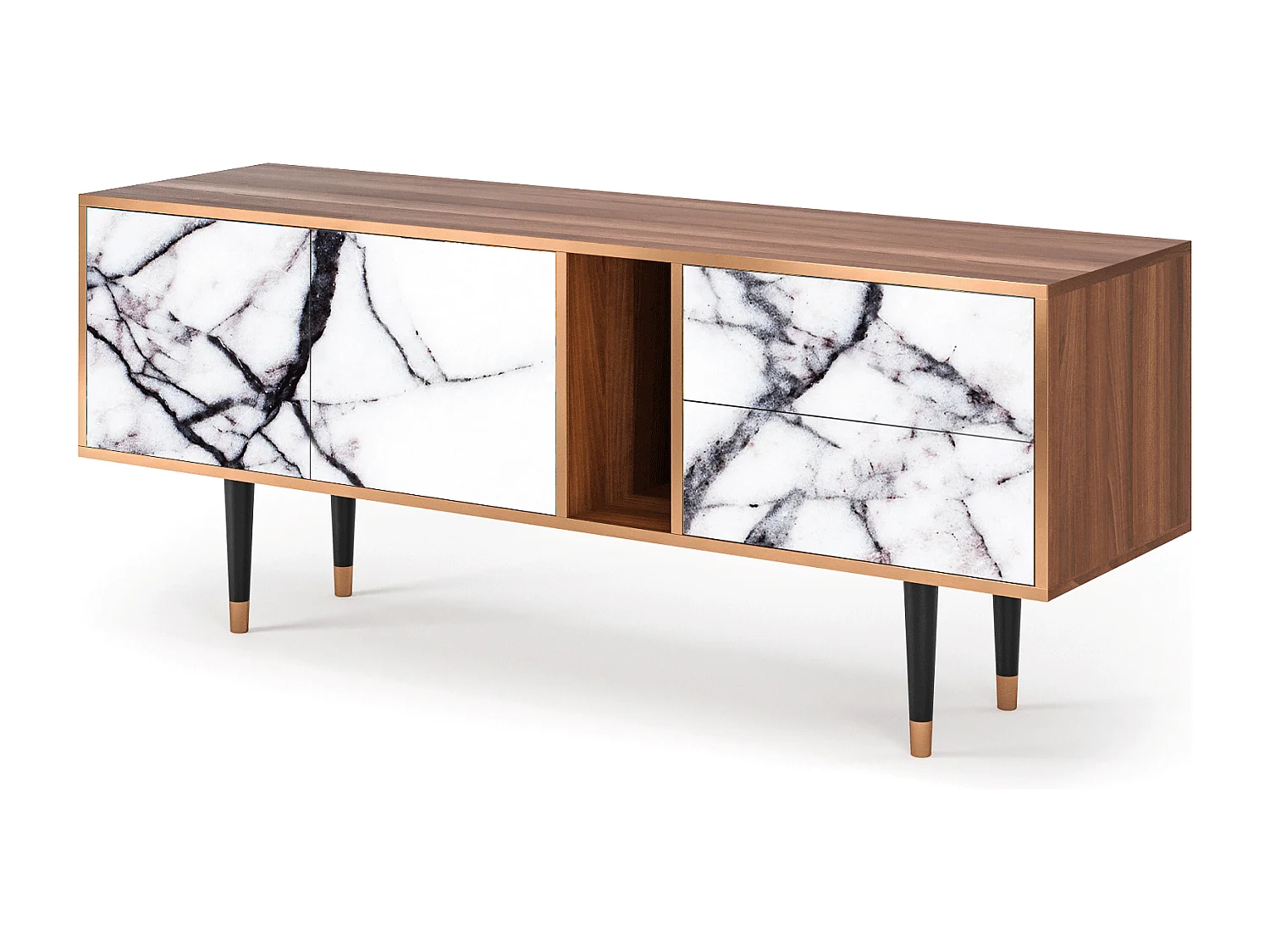 Szafka RTV - 170х69х48 cm - T1 - Raven Marble, Orzech
