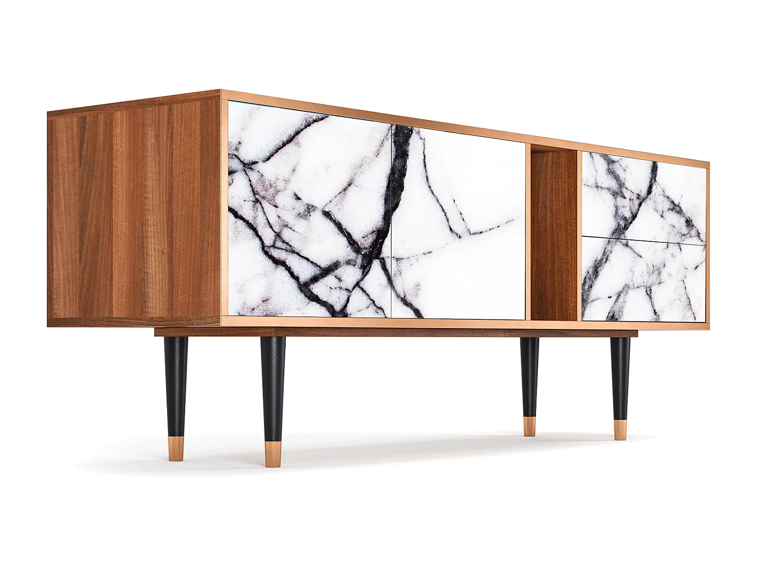 Szafka RTV - 170х69х48 cm - T1 - Raven Marble, Orzech