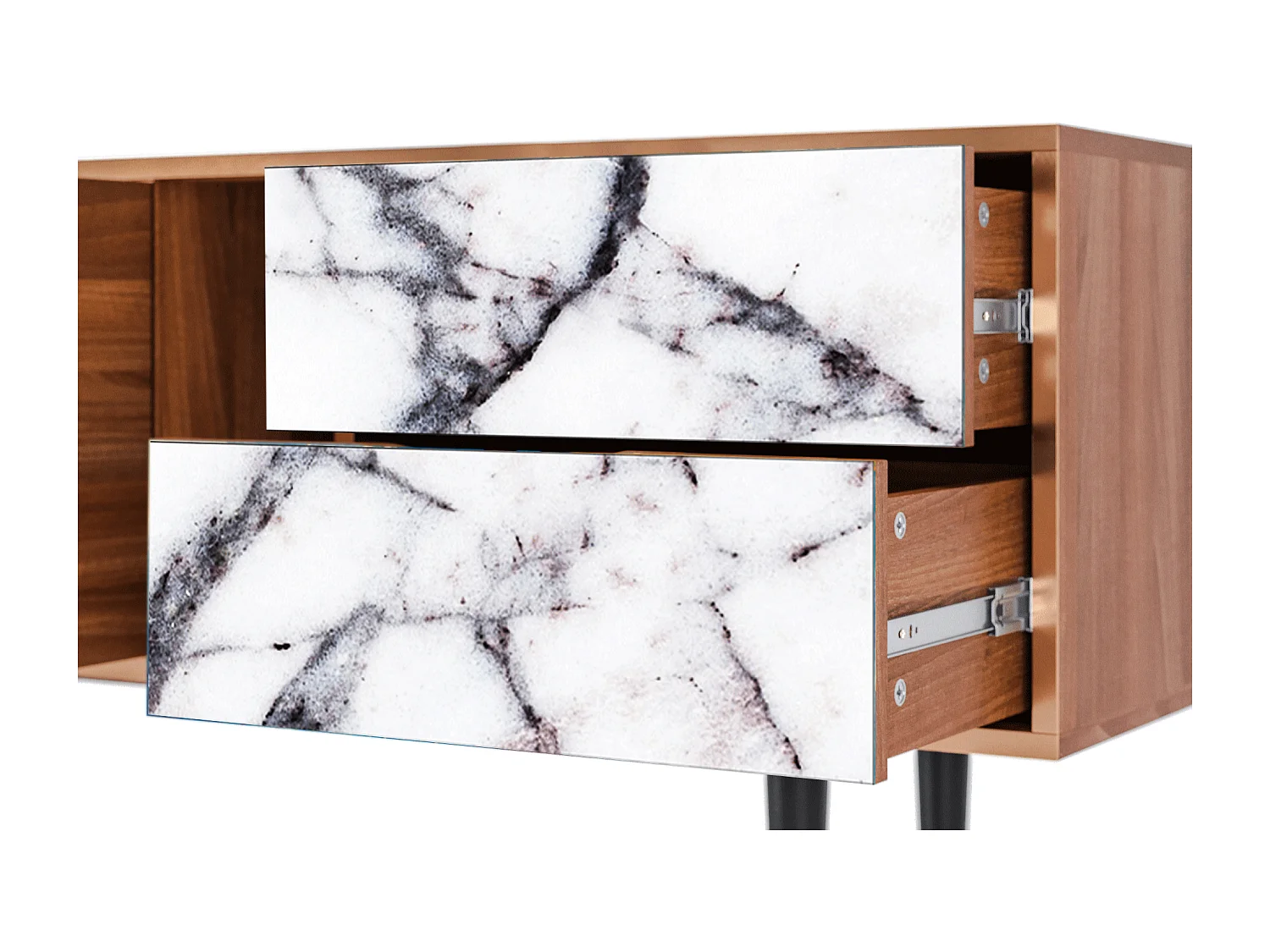 Szafka RTV - 170х69х48 cm - T1 - Raven Marble, Orzech