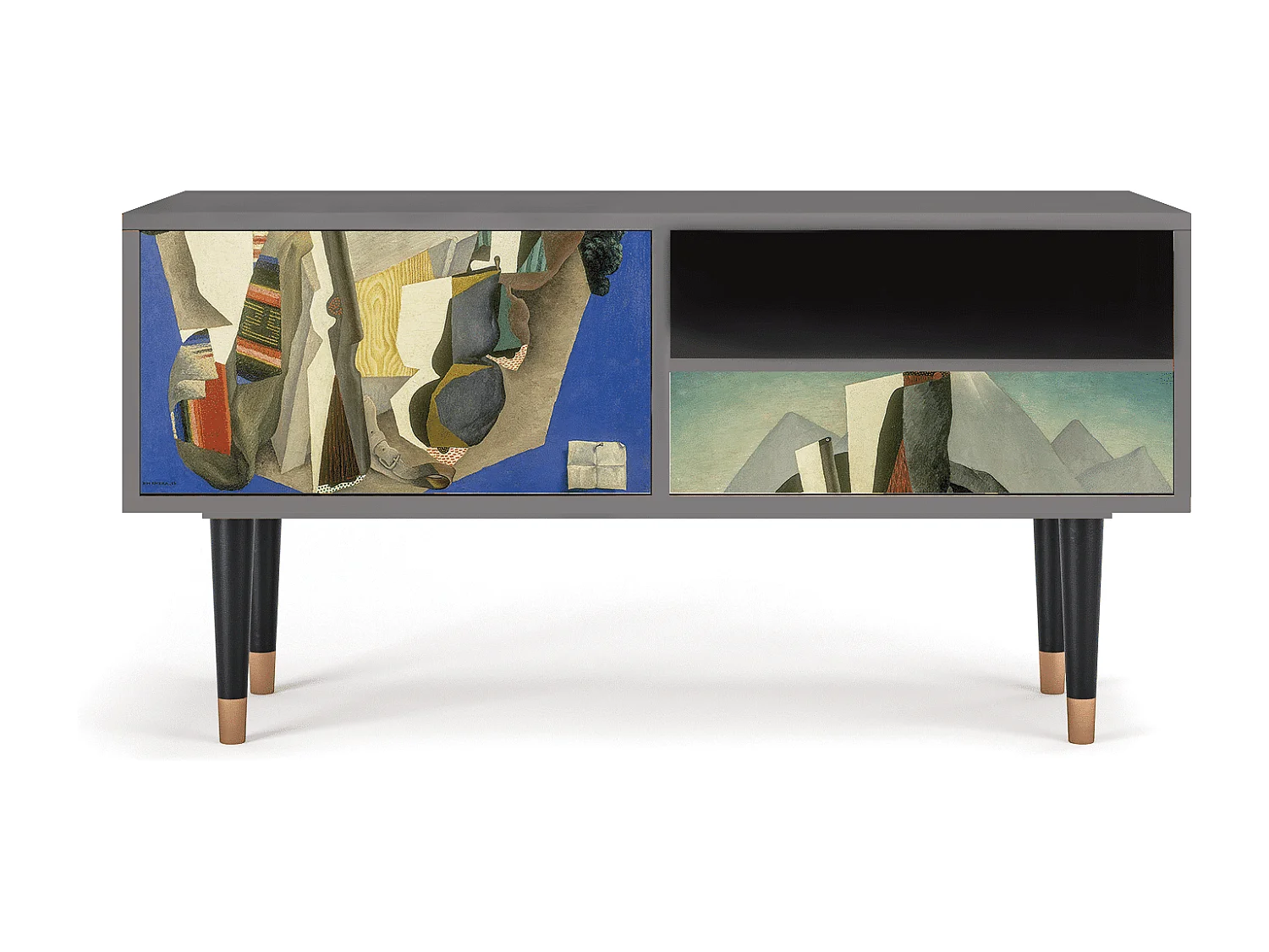 TV-Möbel - 115х59х48 cm - T3 - The Cubist Paintings , Grau