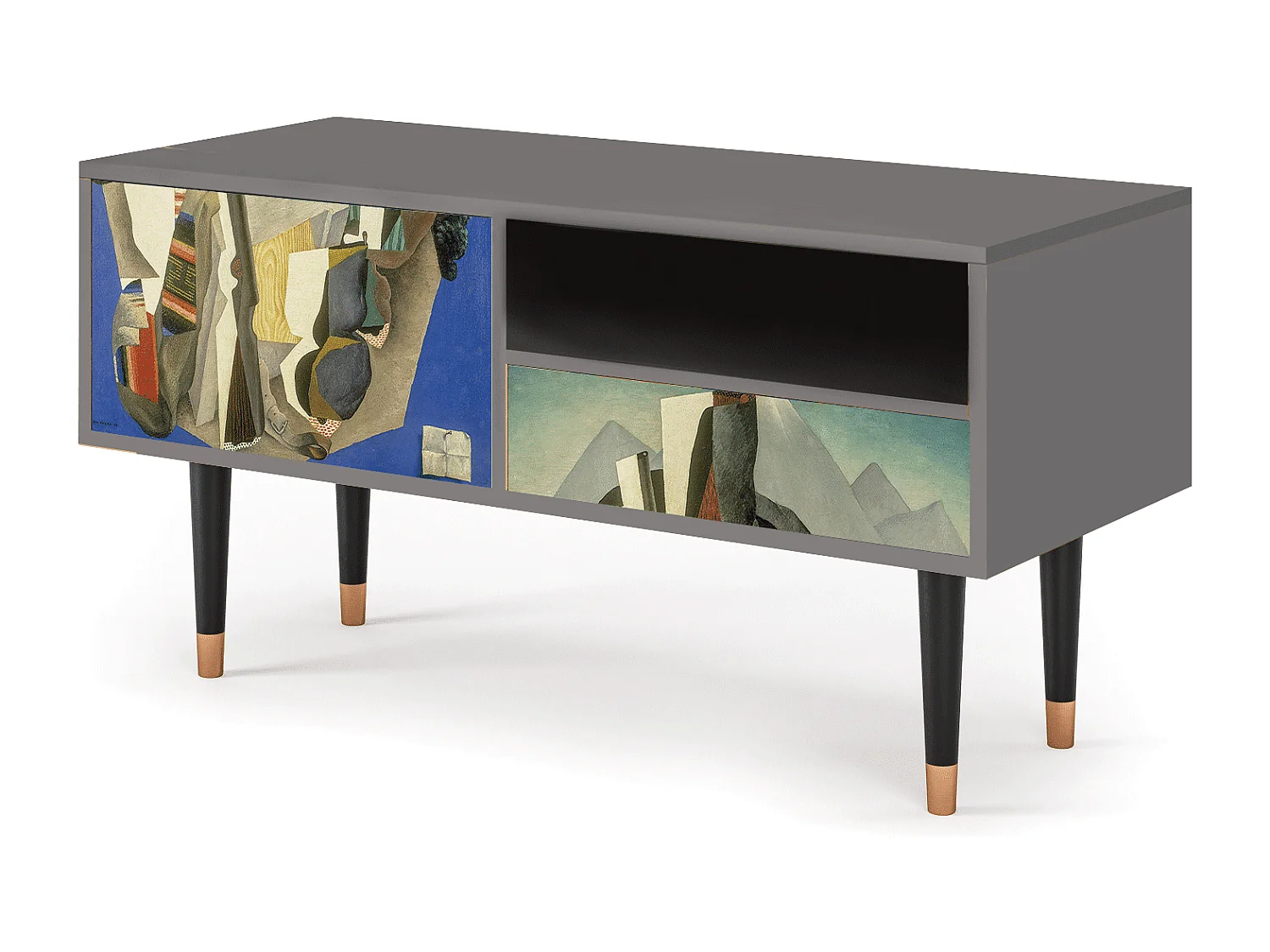 TV-Möbel - 115х59х48 cm - T3 - The Cubist Paintings , Grau