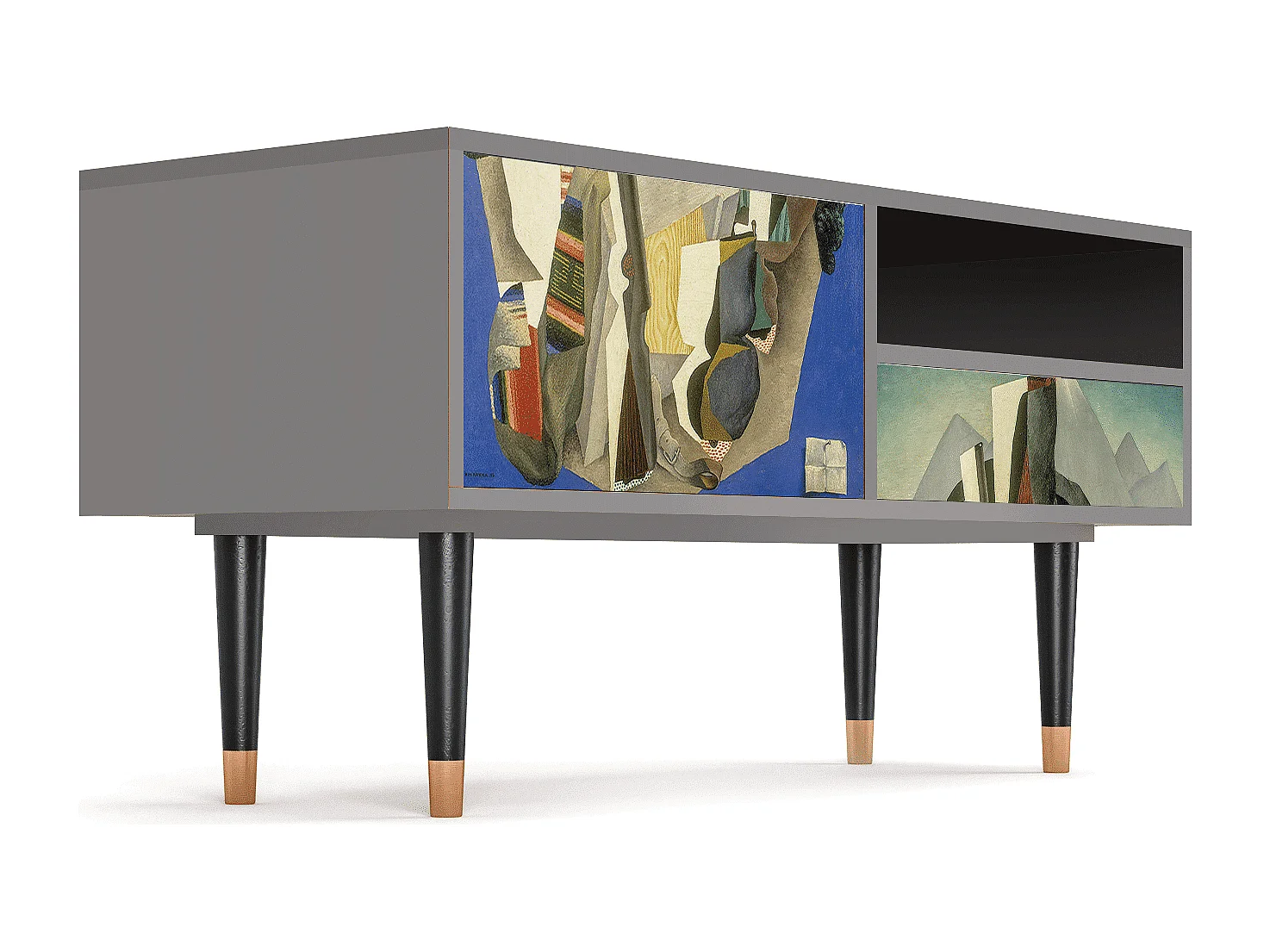 TV-Möbel - 115х59х48 cm - T3 - The Cubist Paintings , Grau