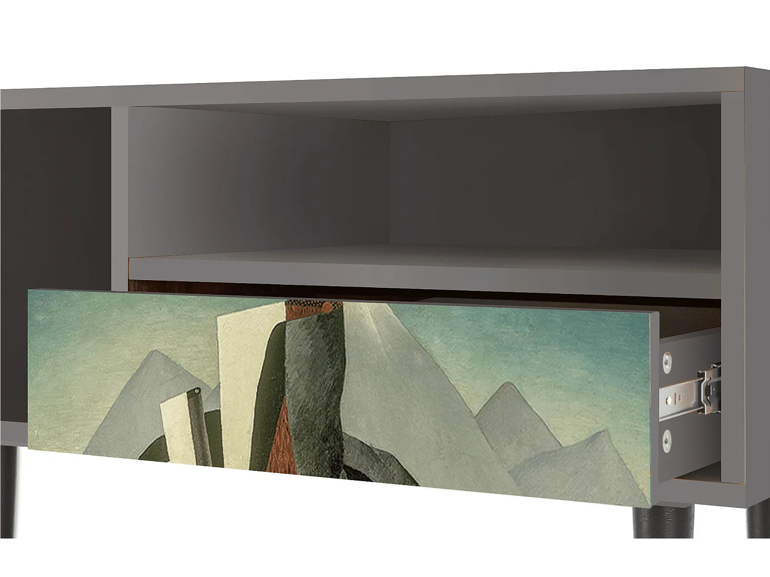 TV-Möbel - 115х59х48 cm - T3 - The Cubist Paintings , Grau