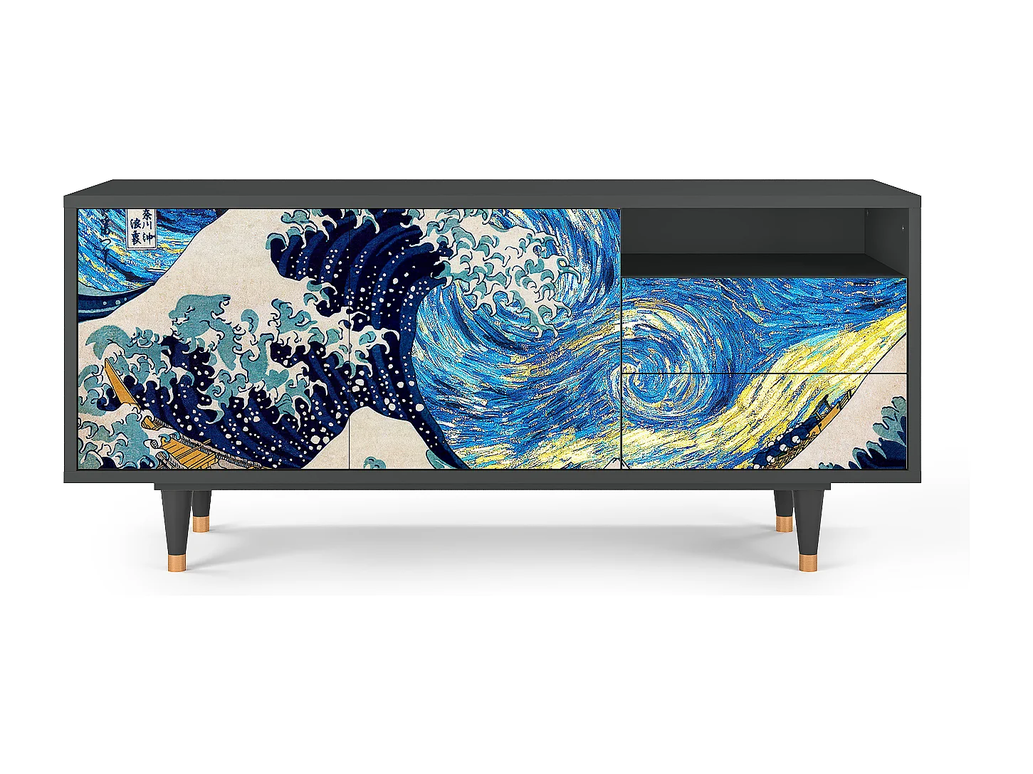 Meuble TV - 125х56х41 cm - T7 - Great Wave, Anthracite