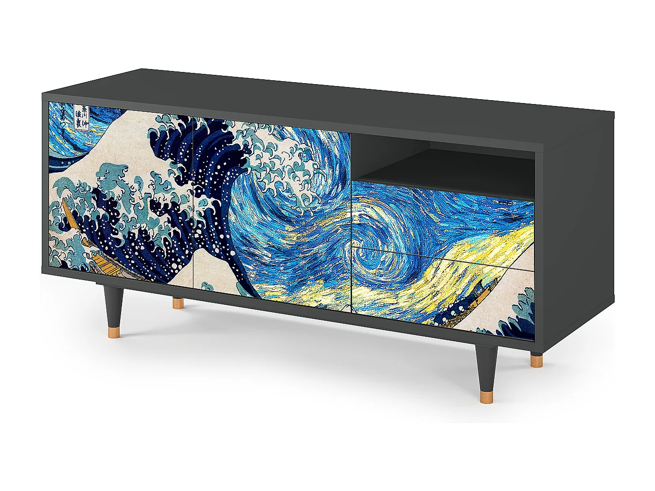 Meuble TV - 125х56х41 cm - T7 - Great Wave, Anthracite