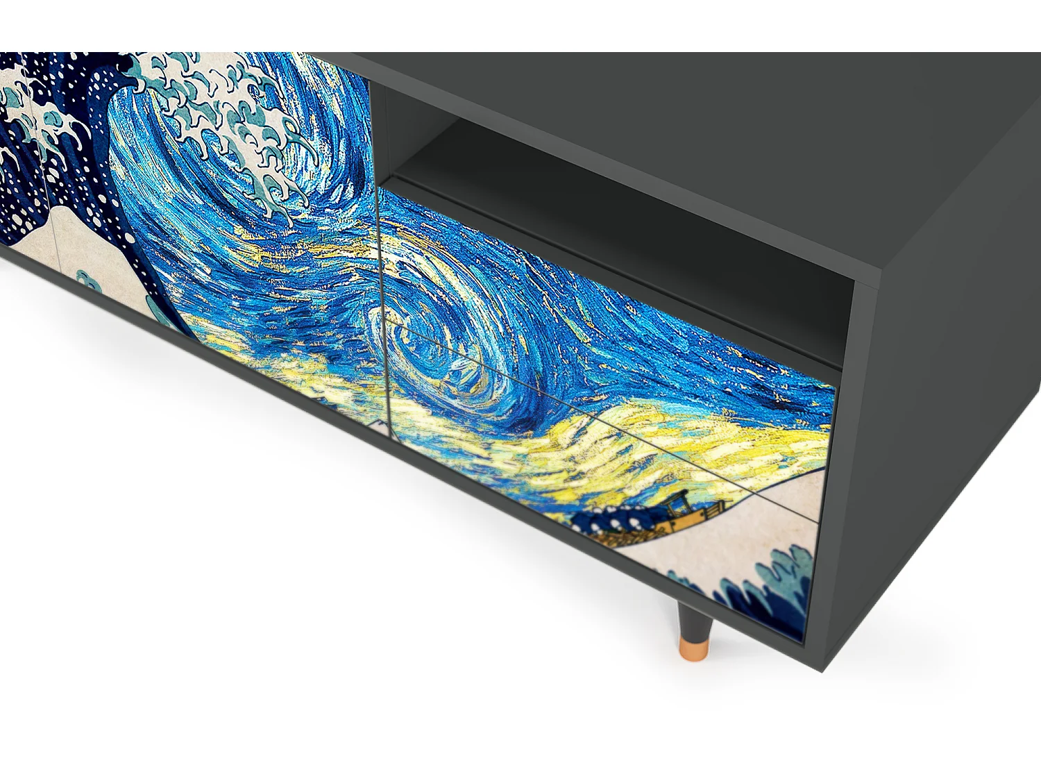 Meuble TV - 125х56х41 cm - T7 - Great Wave, Anthracite