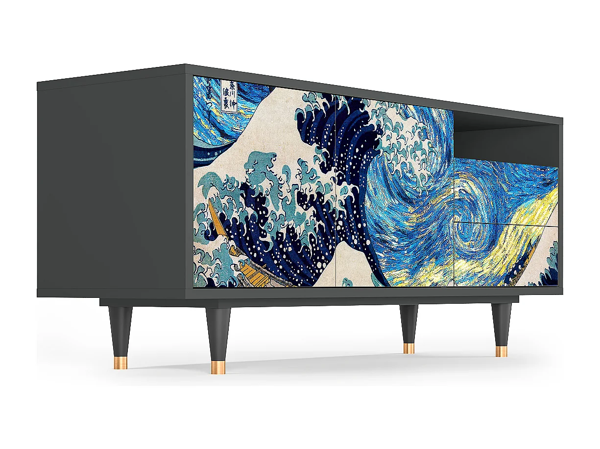 Meuble TV - 125х56х41 cm - T7 - Great Wave, Anthracite