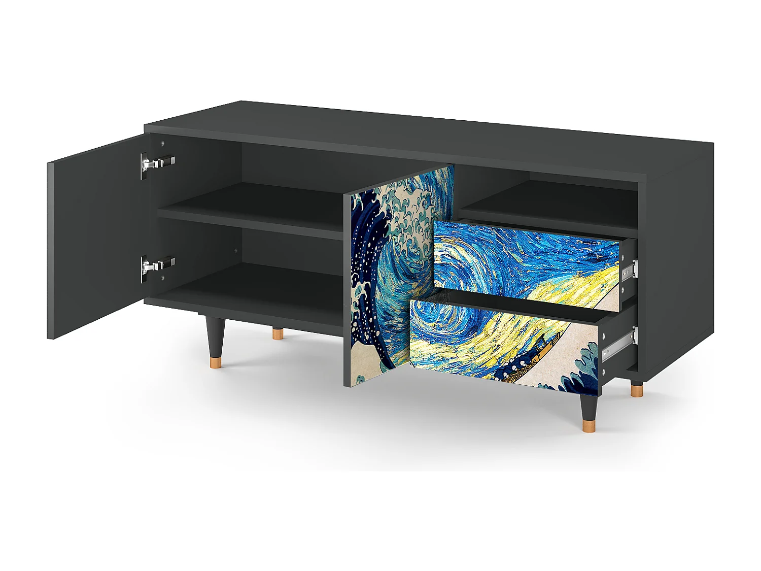 Meuble TV - 125х56х41 cm - T7 - Great Wave, Anthracite