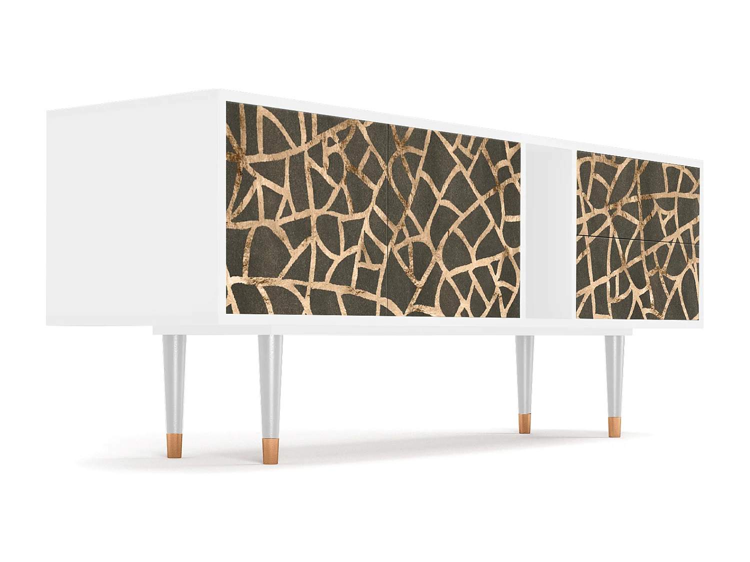 Mueble de TV - 170х69х48 cm - T1 - Enlarged Leaf, Blanco