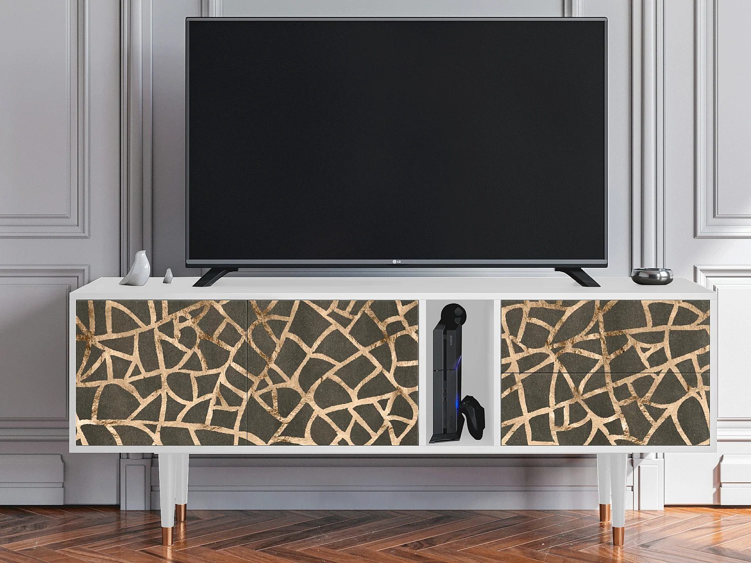 Meuble TV - 170х69х48 cm - T1 - Enlarged Leaf, Blanc