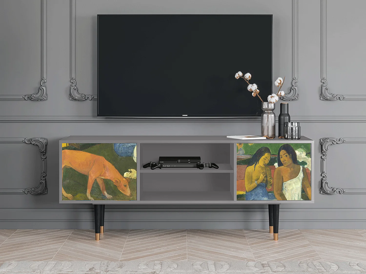 Meuble TV - 170х69х48 cm - T2 - Arearea , Gris
