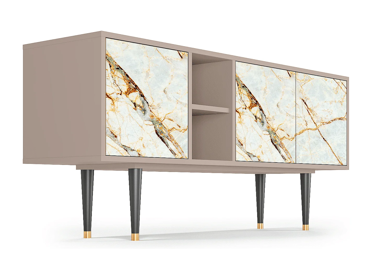 Mueble de TV - 150х69х41 cm - T5 - Areiay Marble, Latte