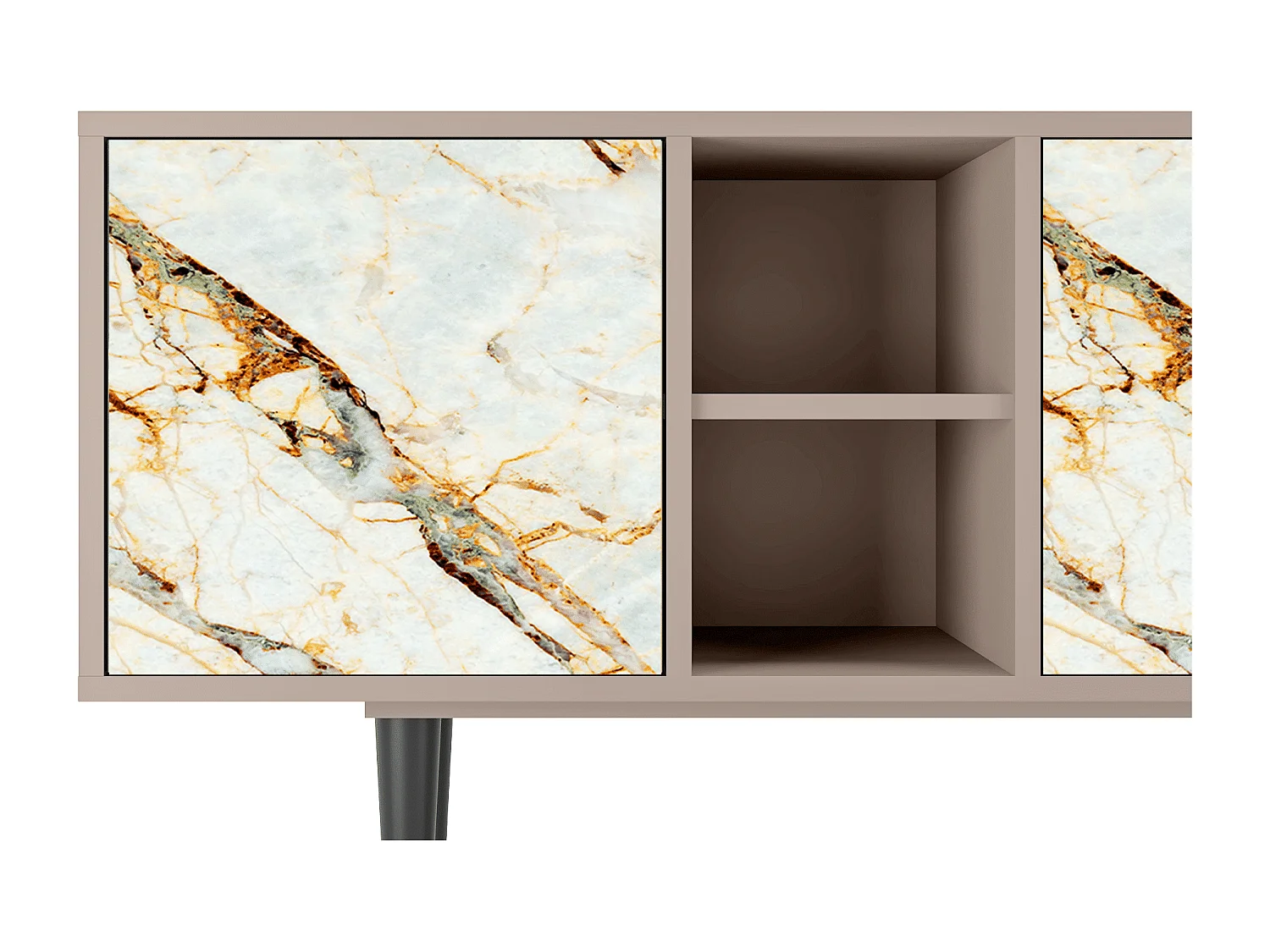 Mueble de TV - 150х69х41 cm - T5 - Areiay Marble, Latte