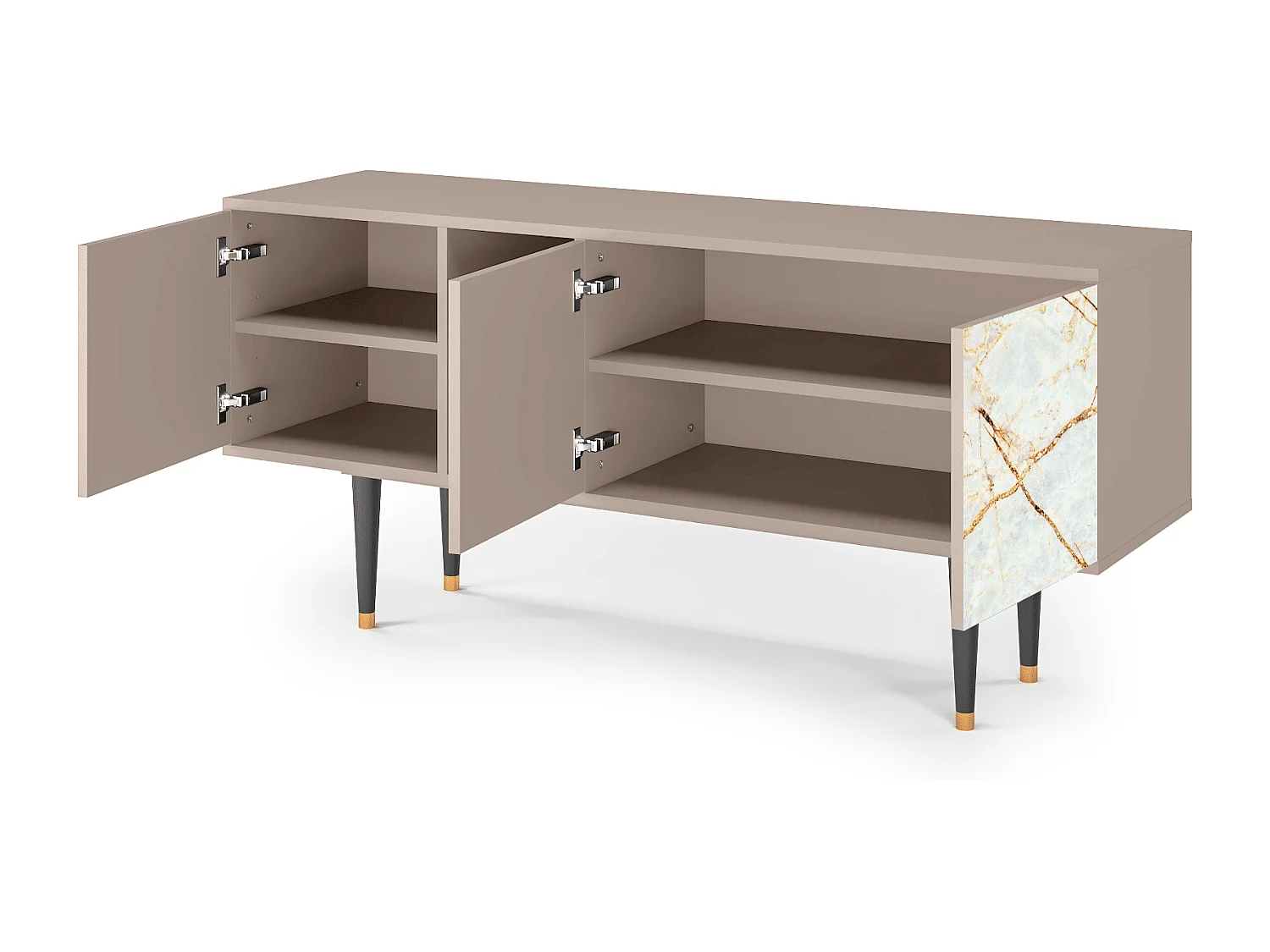 Mueble de TV - 150х69х41 cm - T5 - Areiay Marble, Latte