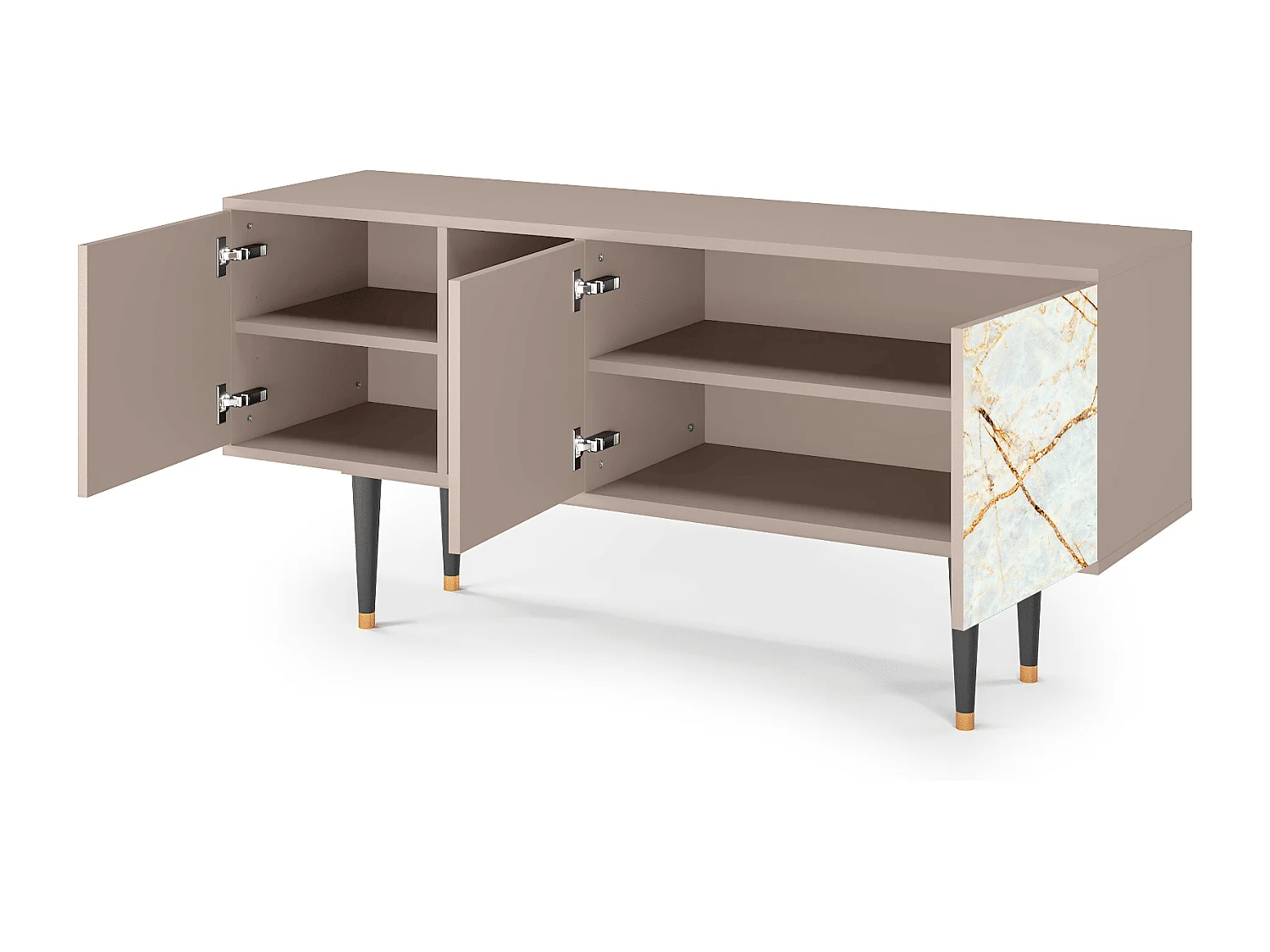 Meuble TV - 150х69х41 cm - T5 - Sabley Marble, Latte