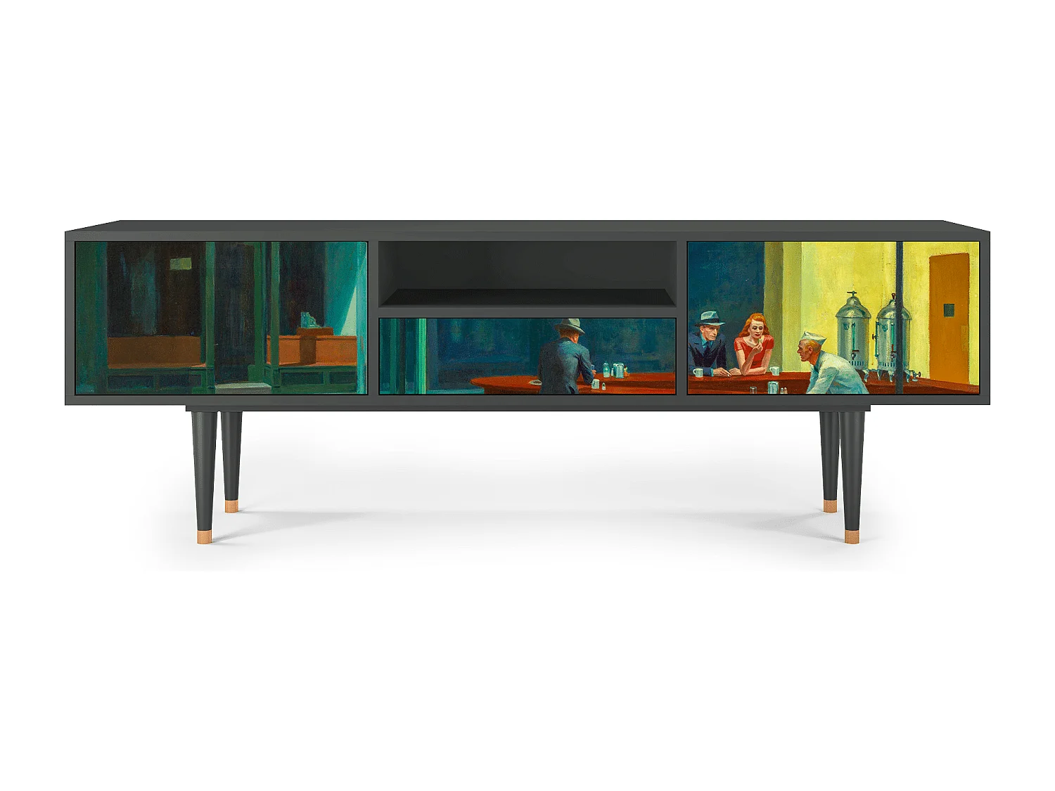 TV-meubel - 170х59х41 cm - T6 - Nighthawks by Hopper, Antraciet