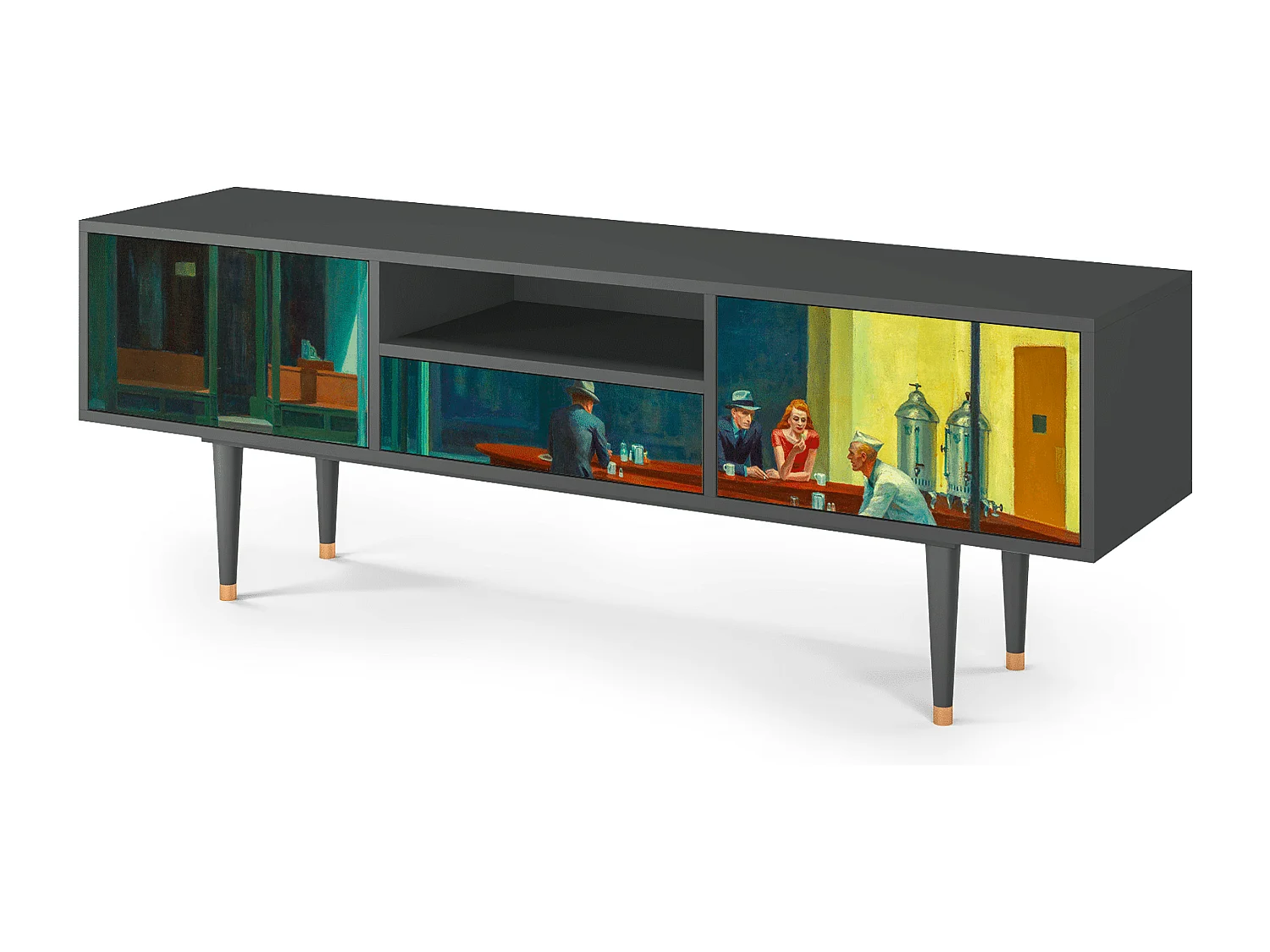 TV-meubel - 170х59х41 cm - T6 - Nighthawks by Hopper, Antraciet