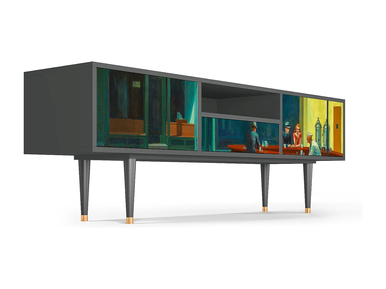 TV-meubel - 170х59х41 cm - T6 - Nighthawks by Hopper, Antraciet