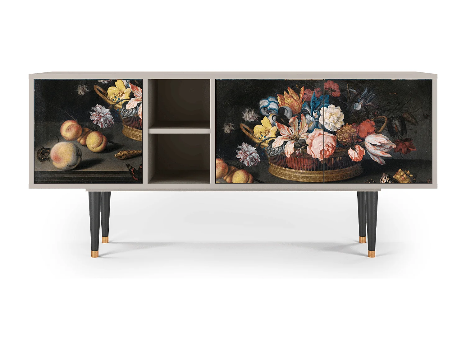 Mobile TV - 150х69х41 cm - T5 - Still Life with Flowers, Sabbia