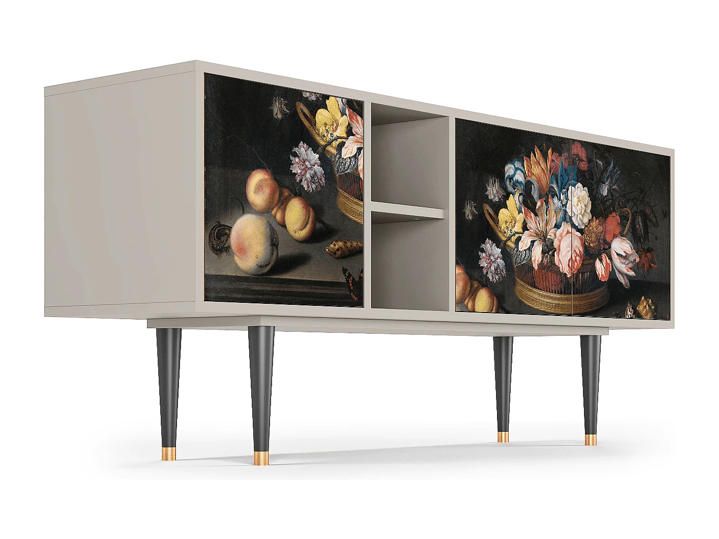 Mobile TV - 150х69х41 cm - T5 - Still Life with Flowers, Sabbia