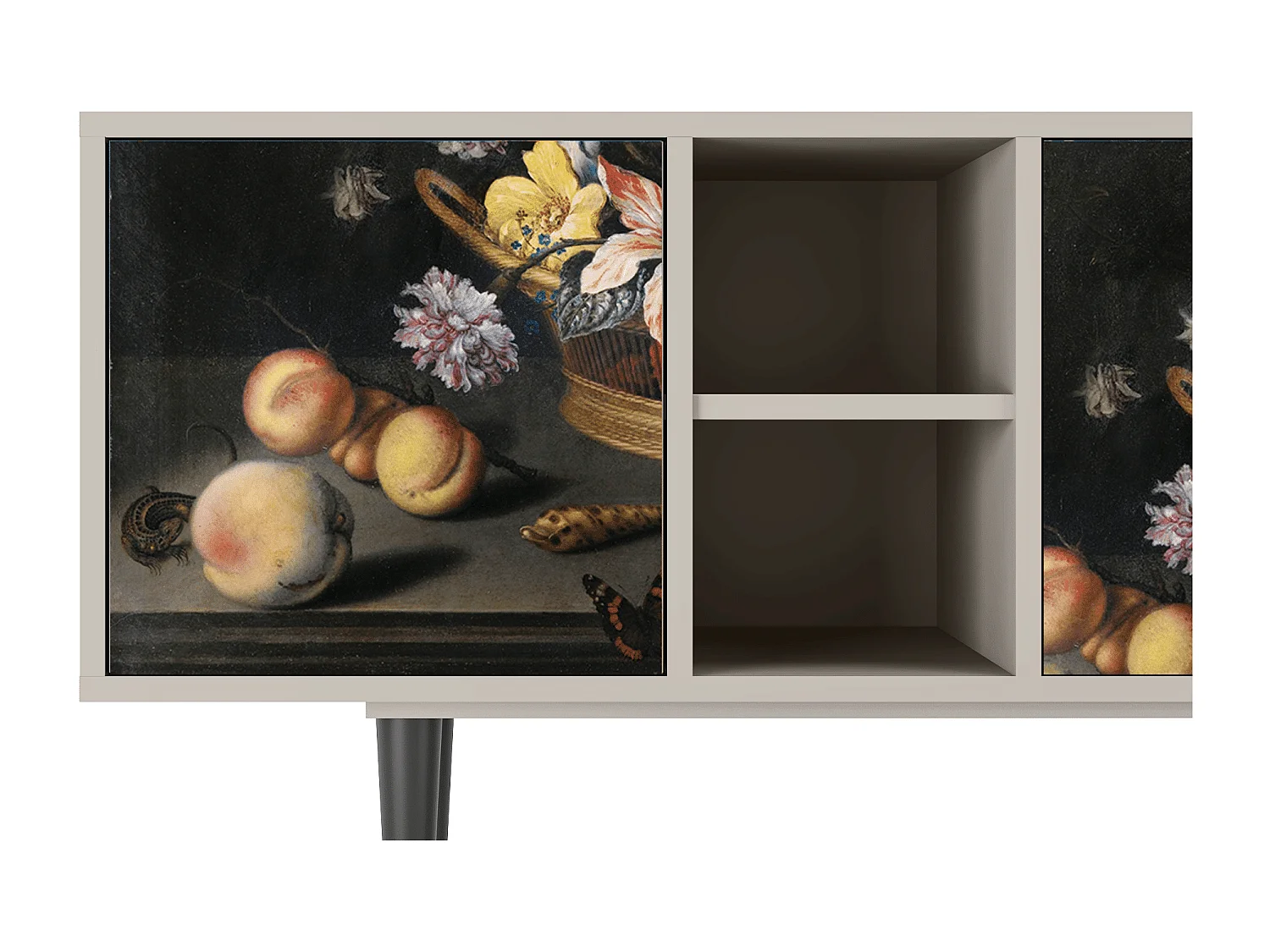 Mobile TV - 150х69х41 cm - T5 - Still Life with Flowers, Sabbia