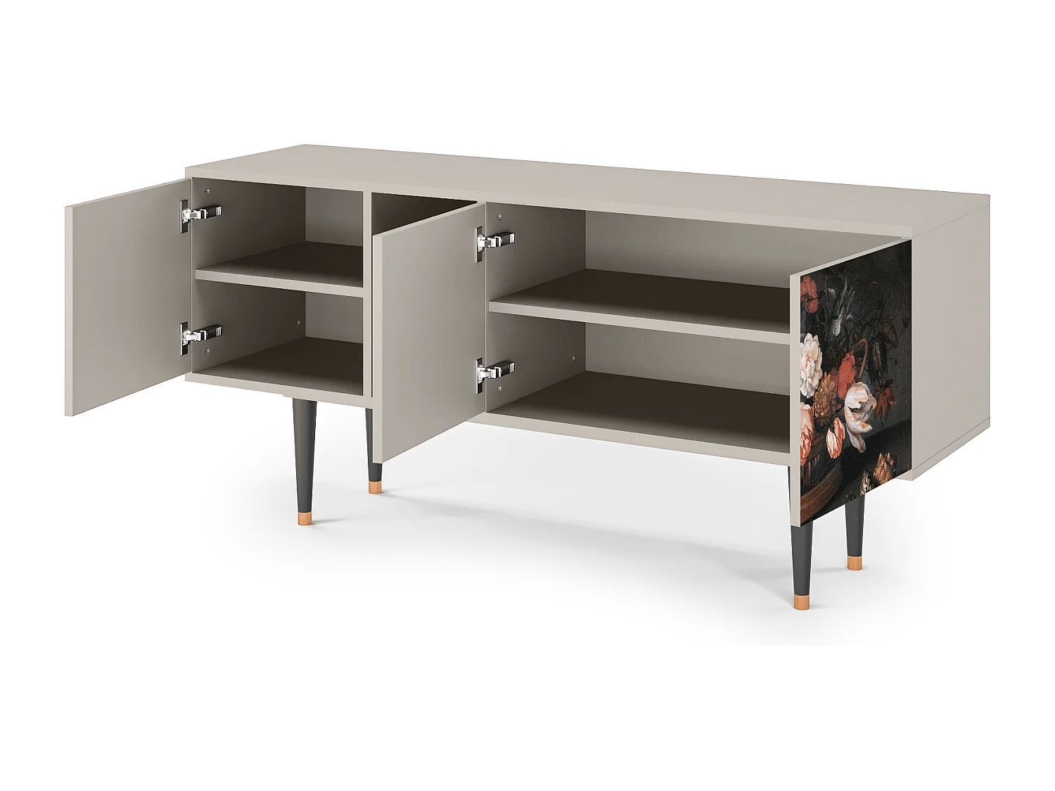 Meuble TV - 150х69х41 cm - T5 - Still Life with Flowers, Sable