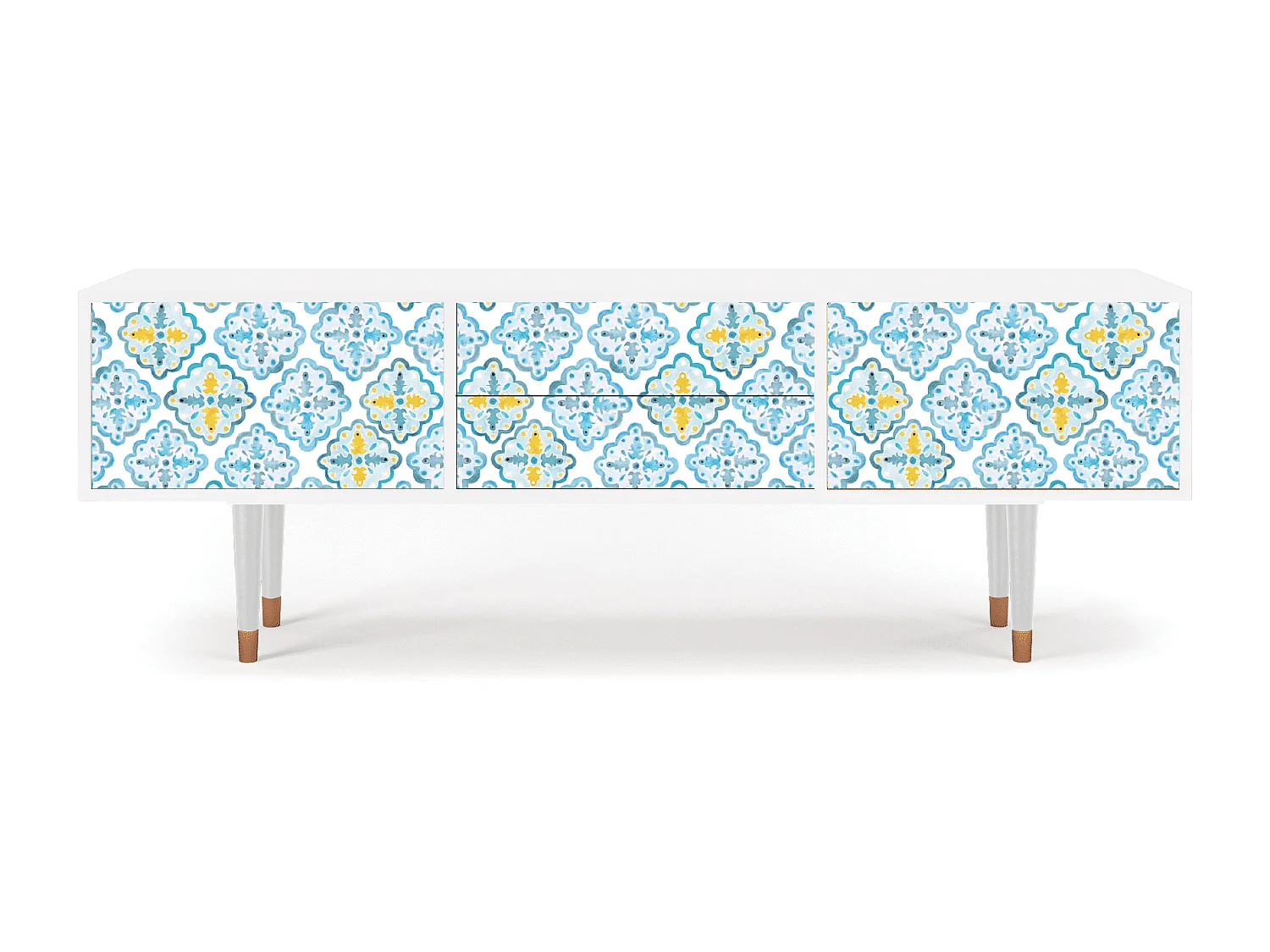 Mueble de TV - 170х59х48 cm - T4 - Portugese tiles, Blanco