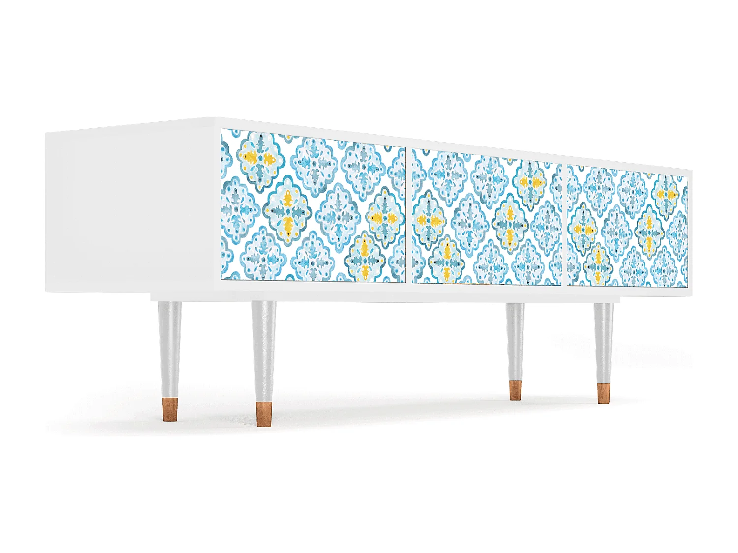 Mueble de TV - 170х59х48 cm - T4 - Portugese tiles, Blanco