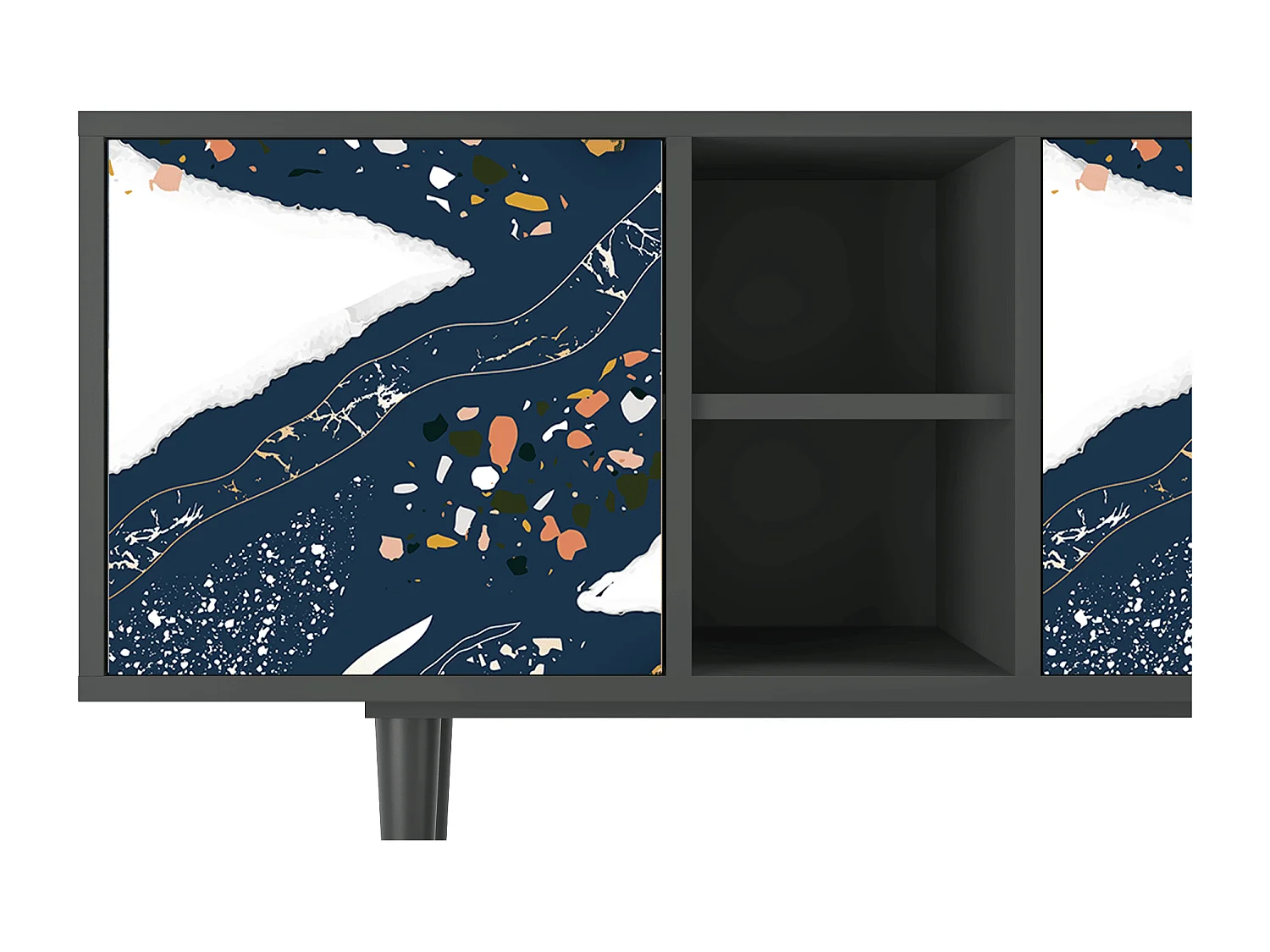 Mobile TV - 150х69х41 cm - T5 - Nude Iceberg, Antracite