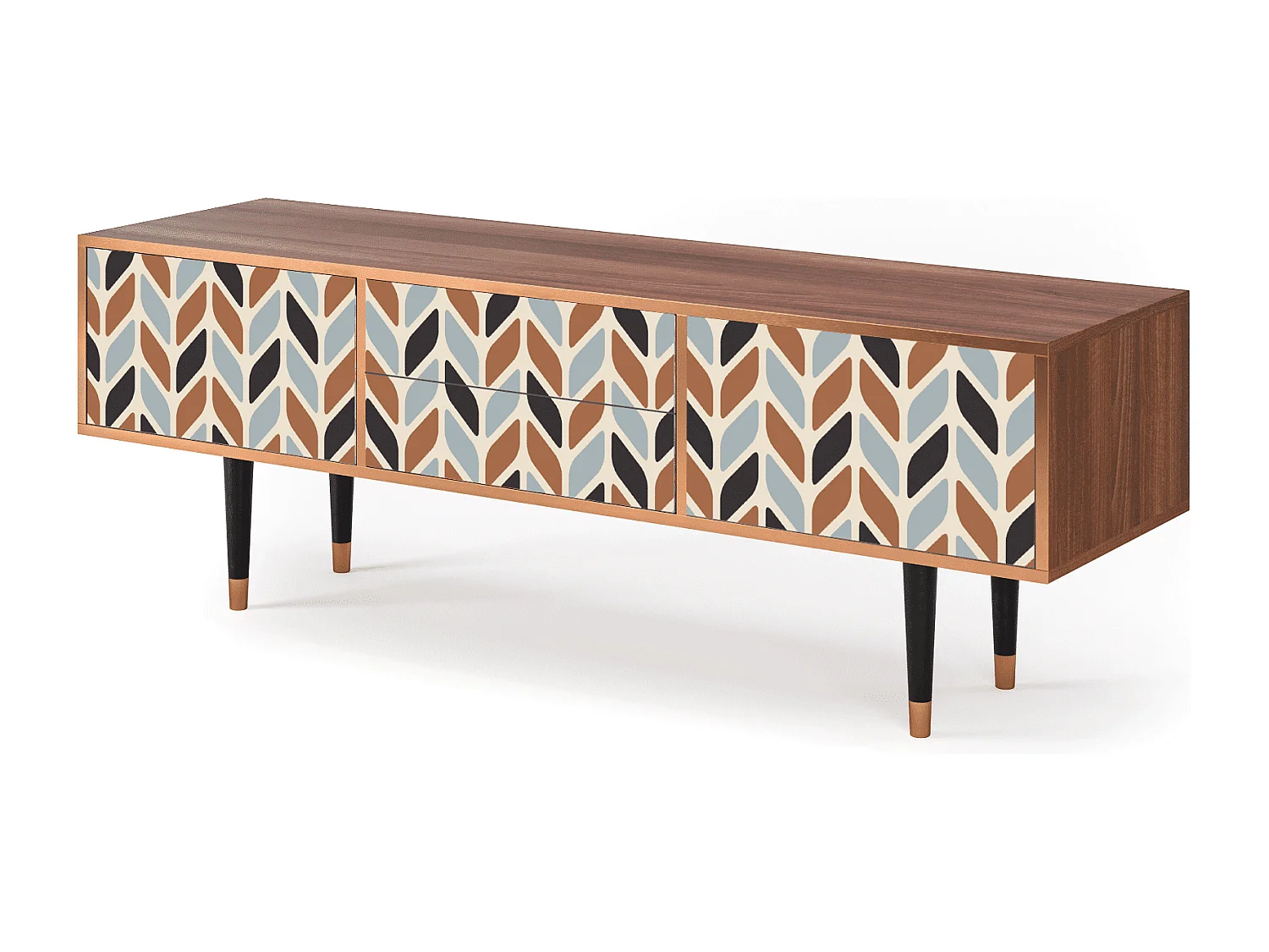 Meuble TV - 170х59х48 cm - T4 - Beige Laure, Noyer