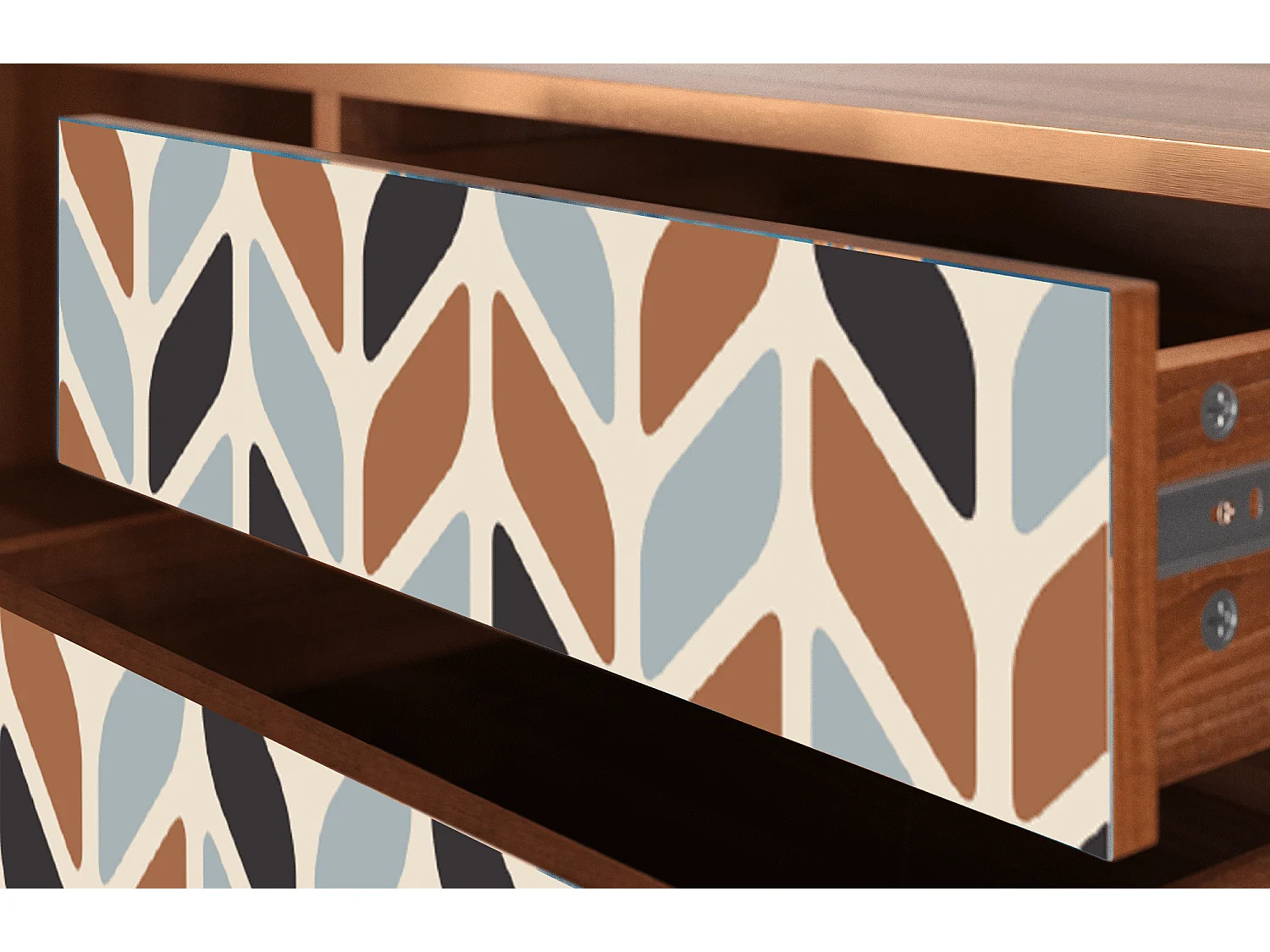 Meuble TV - 170х59х48 cm - T4 - Beige Laure, Noyer