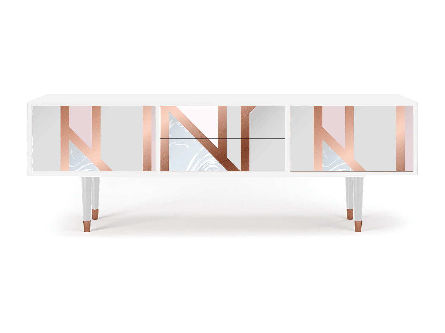 Szafka RTV - 170х59х48 cm - T4 - Champagne Story, Biały