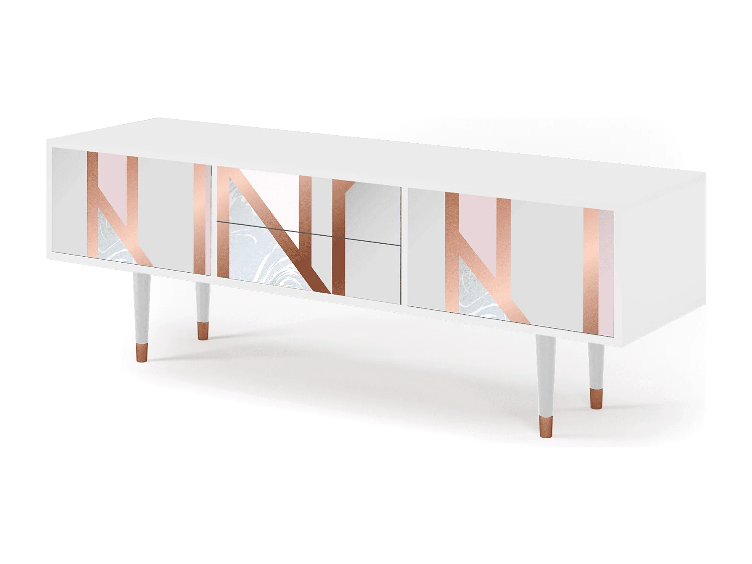 Szafka RTV - 170х59х48 cm - T4 - Champagne Story, Biały