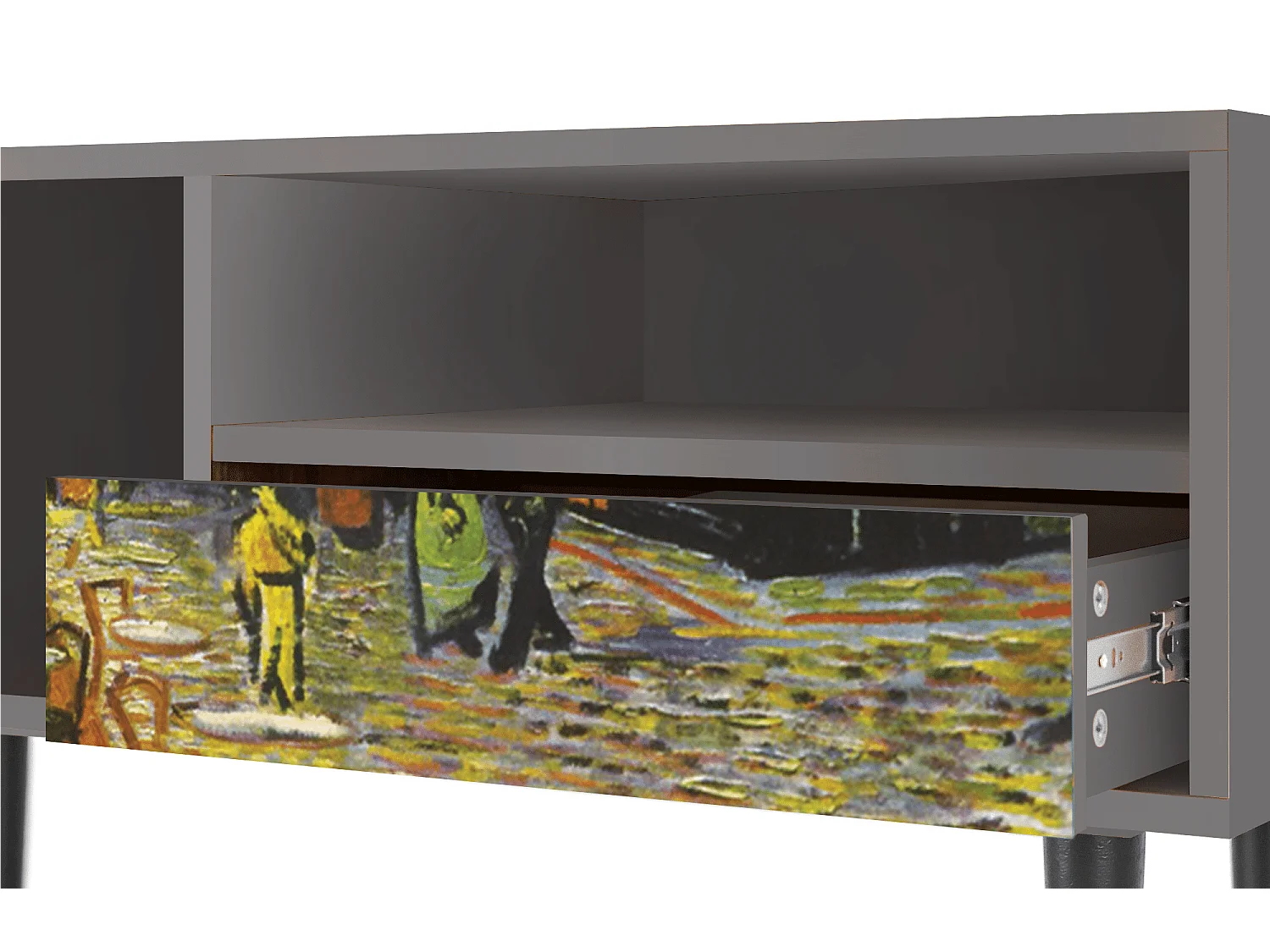 Meuble TV - 115х59х48 cm - T3 - Café Terrace at Night, Gris